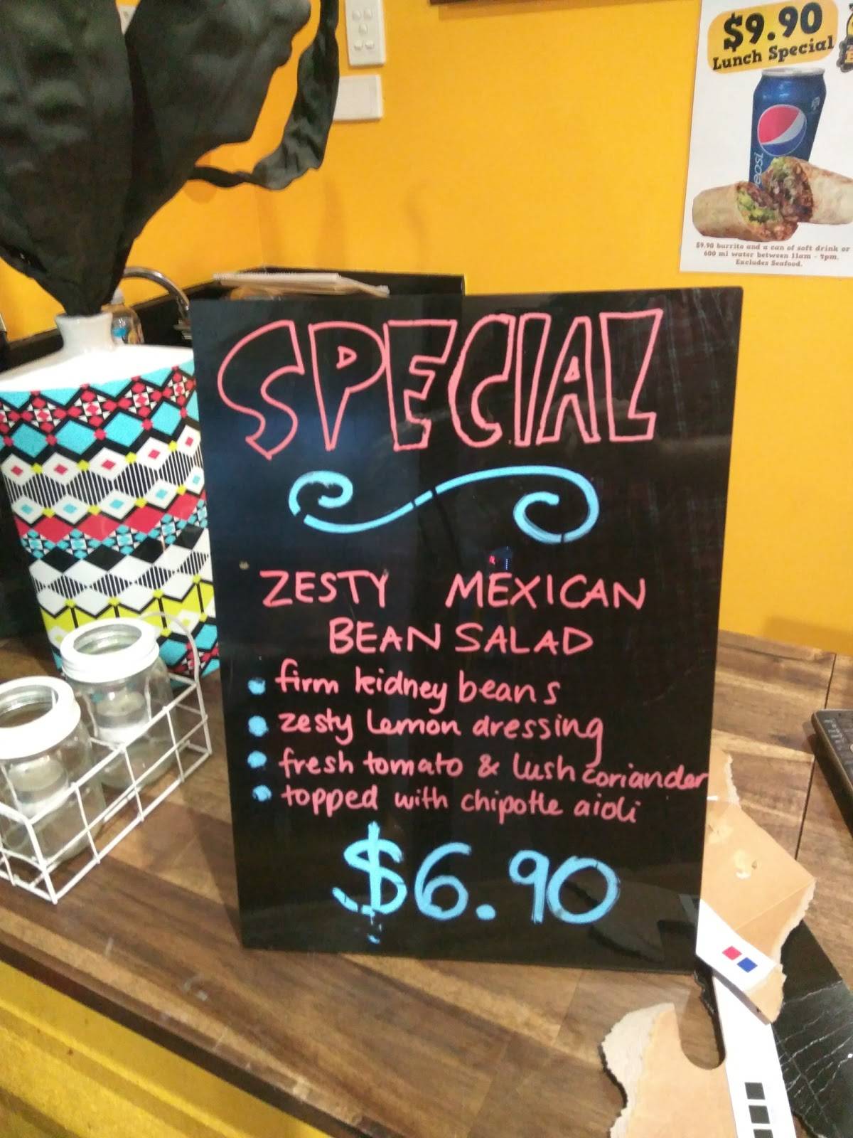 Menu at La Salsa De Vida Mexican restaurant, Nambour