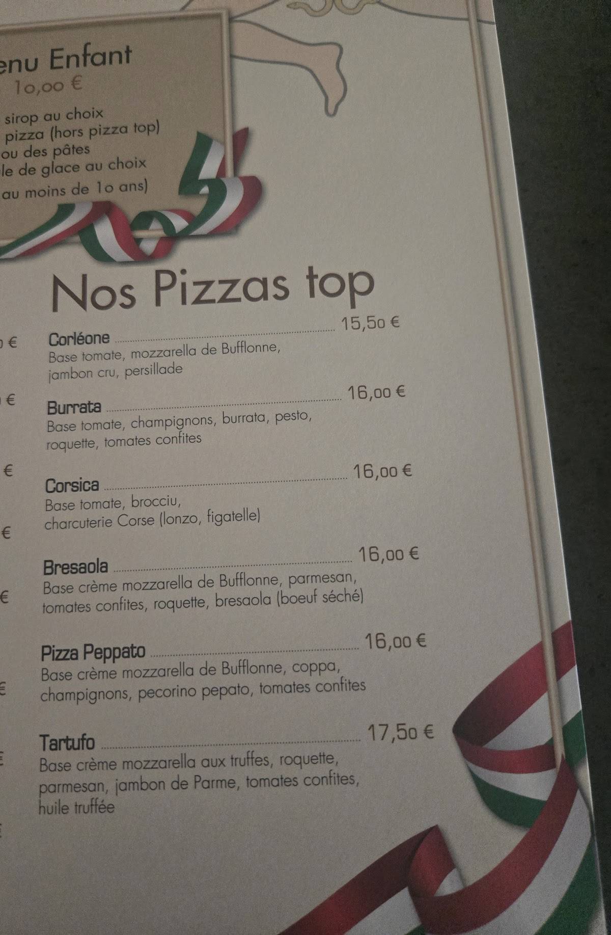 Menu de La Santa Maria
