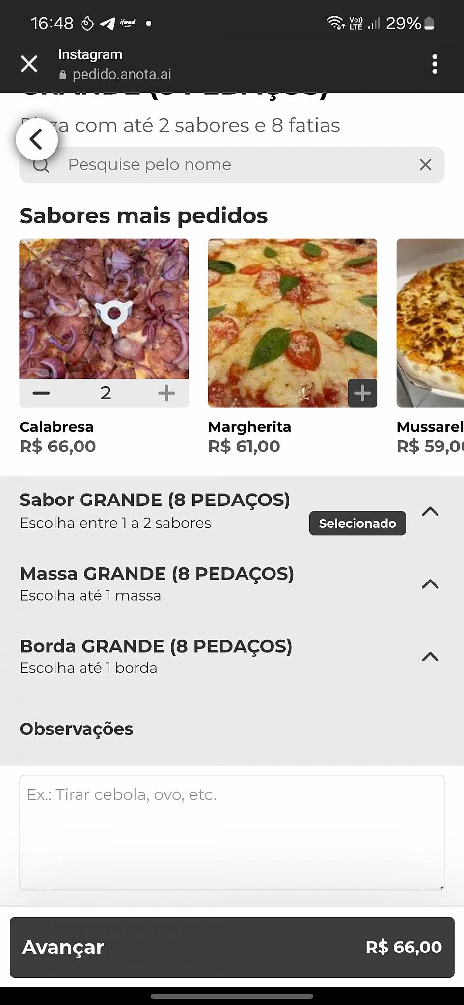 La Terrazza Forneria Pizzaria cardápio