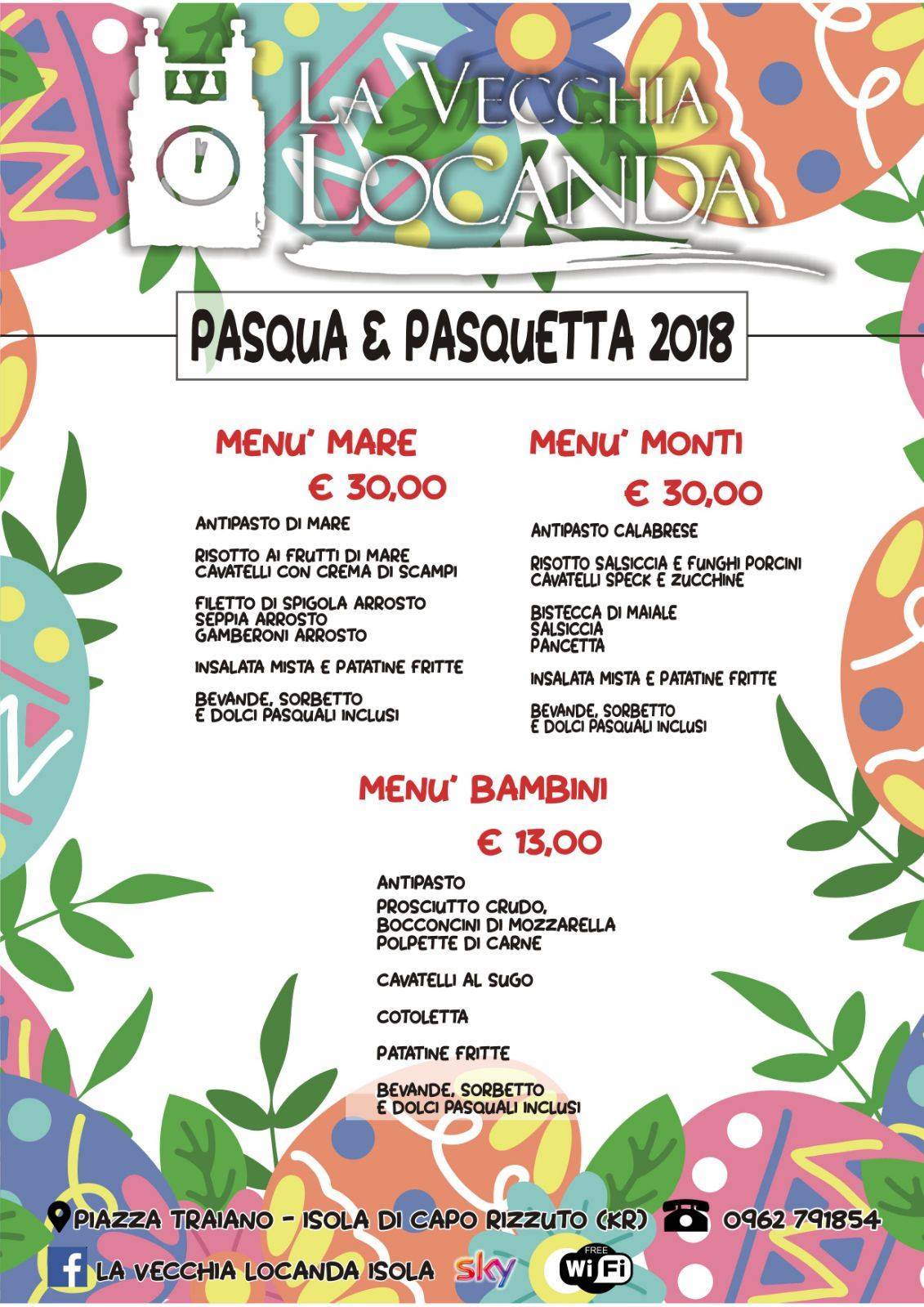 Menu di Ristorante Pizzeria Vecchia locanda