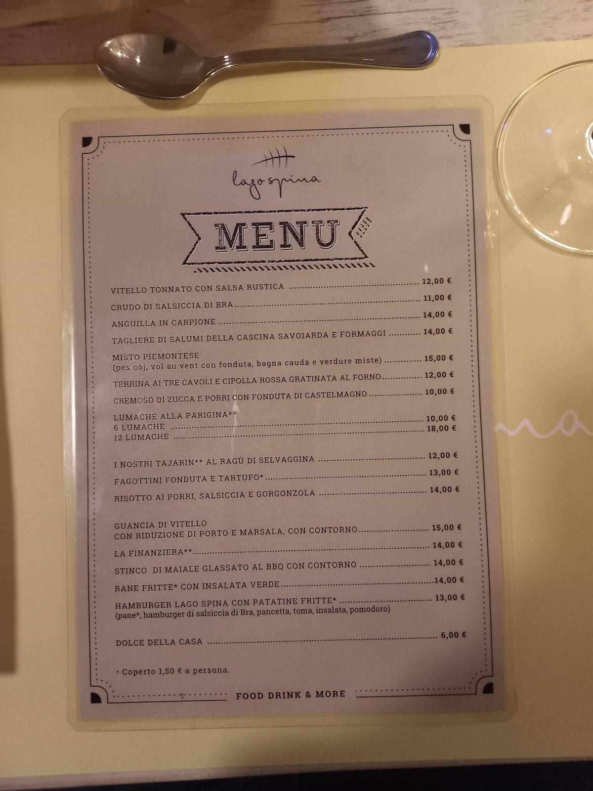 Menu di Lago Spina Ristorante 