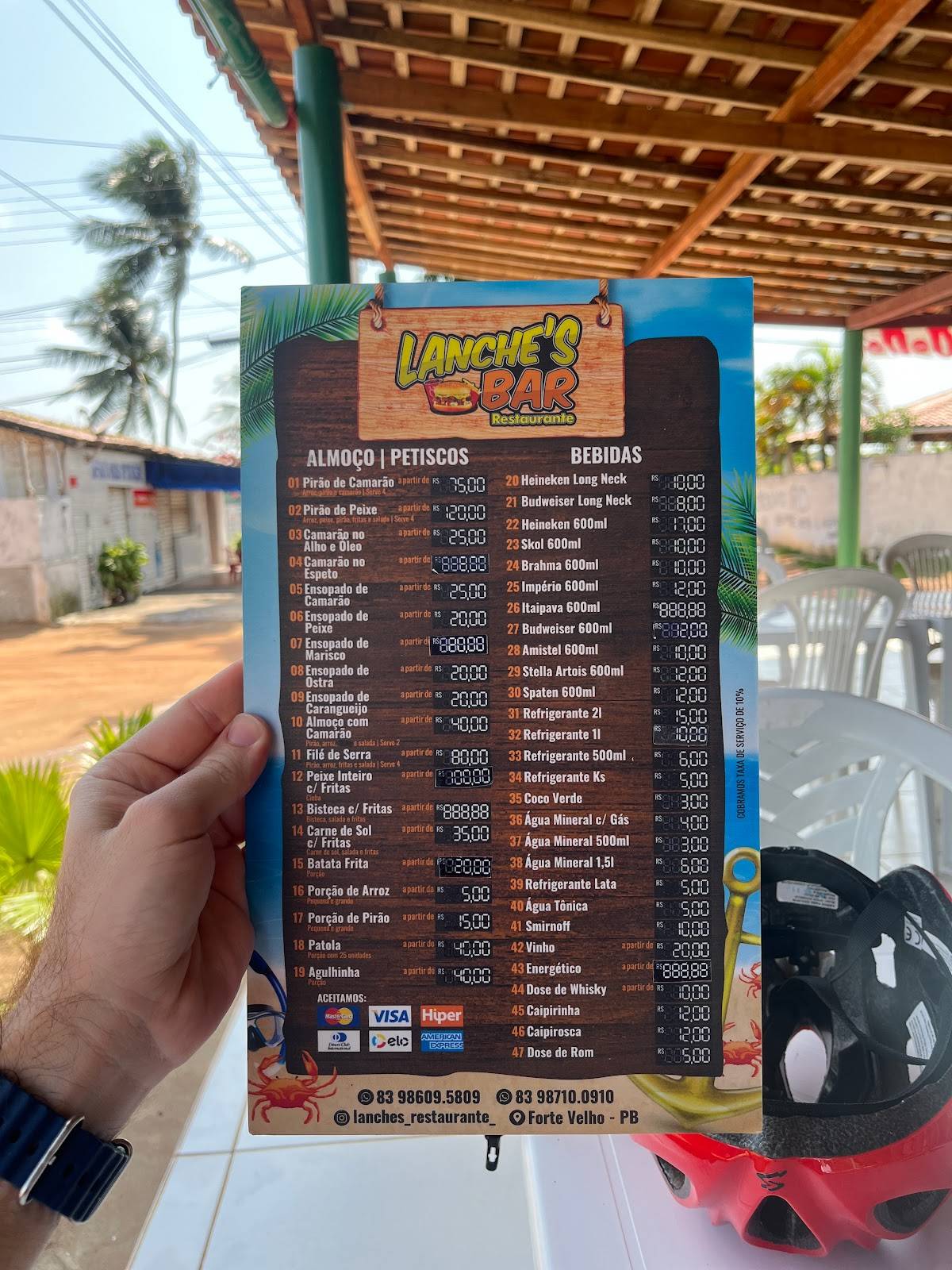 Lanches Bar e Restaurante cardápio