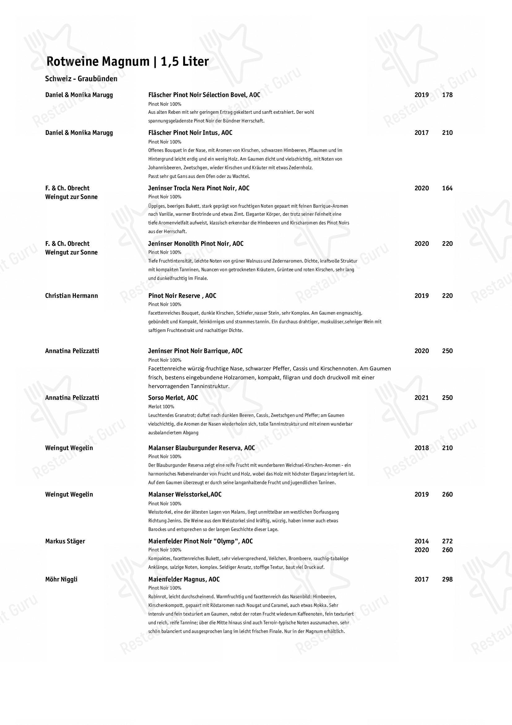 菜单 per Gourmet Restaurant Guarda Val ristorante