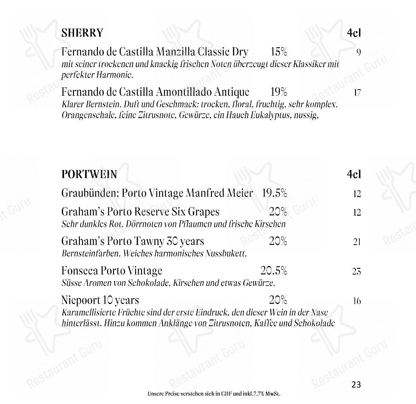 Menu per Gourmet Restaurant Guarda Val in Lantsch/Lenz
