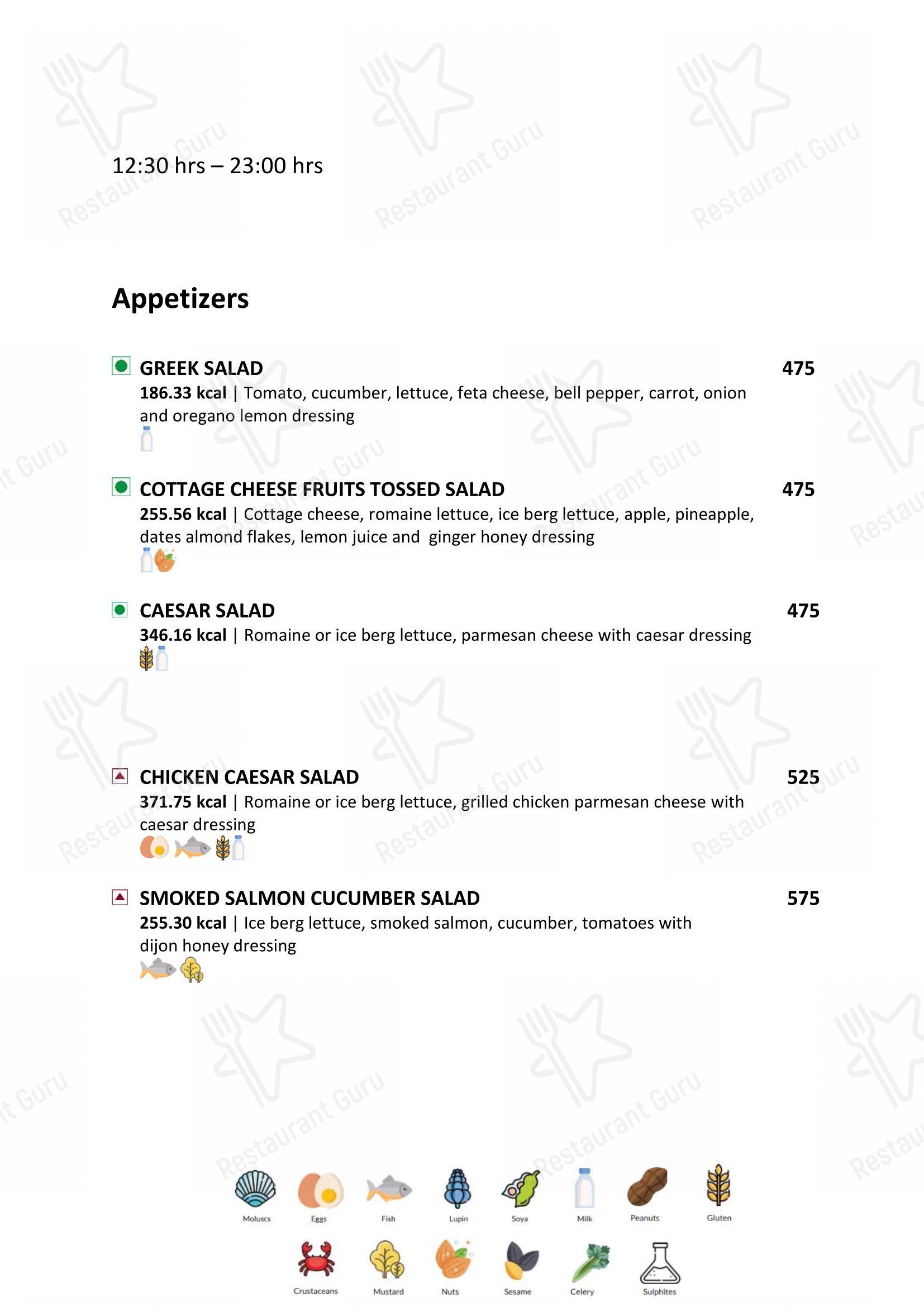 Latitude Restaurant - Vivanta Coimbatore - Menu