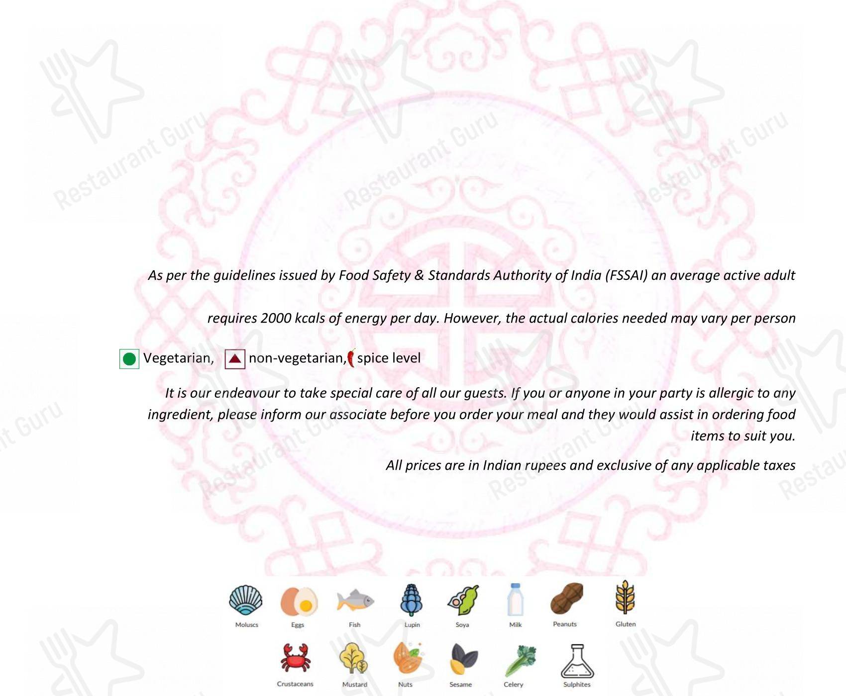 菜单 for Latitude Restaurant - Vivanta Coimbatore in Coimbatore