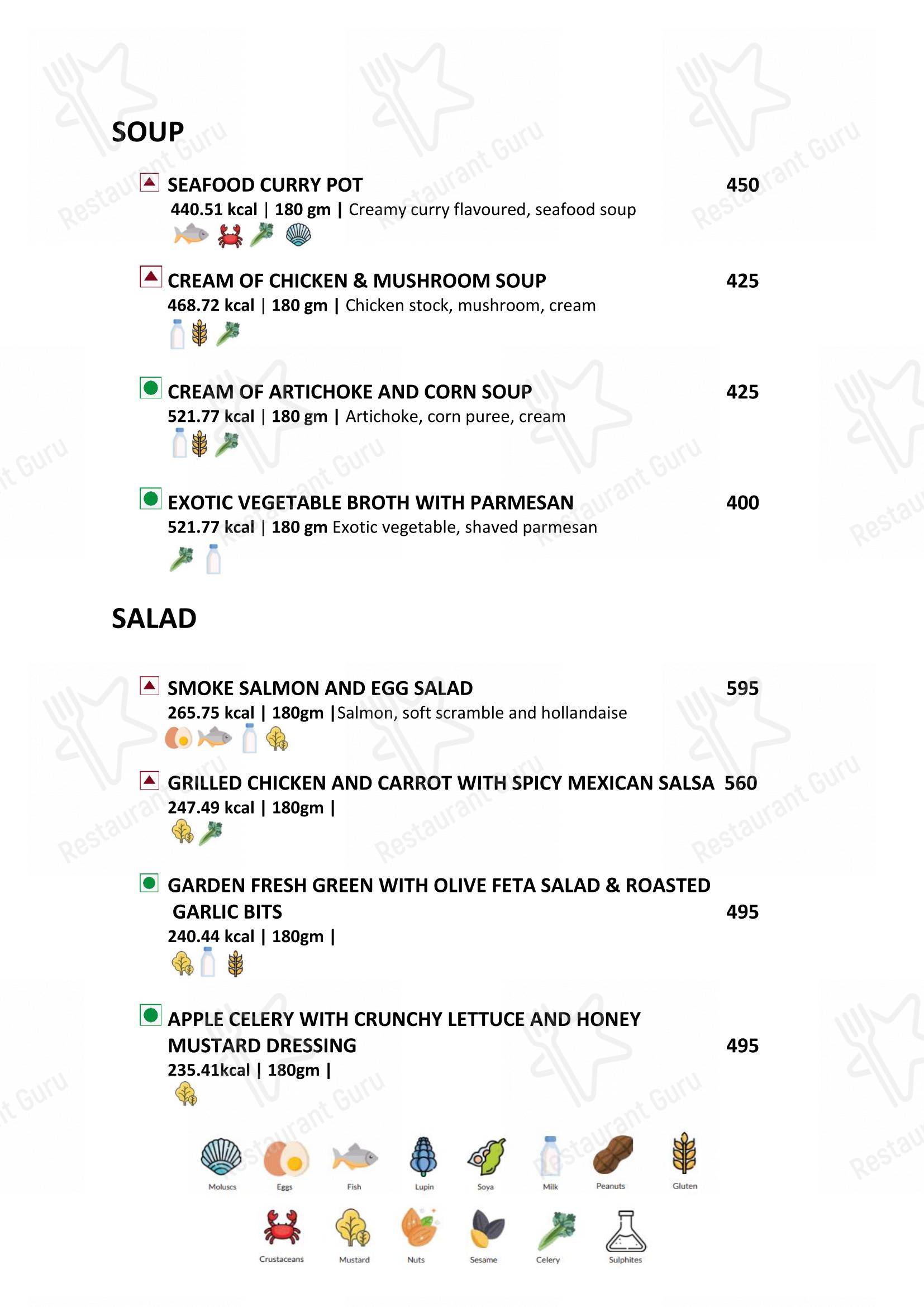 Menu bar for Latitude Restaurant - Vivanta Coimbatore in Coimbatore