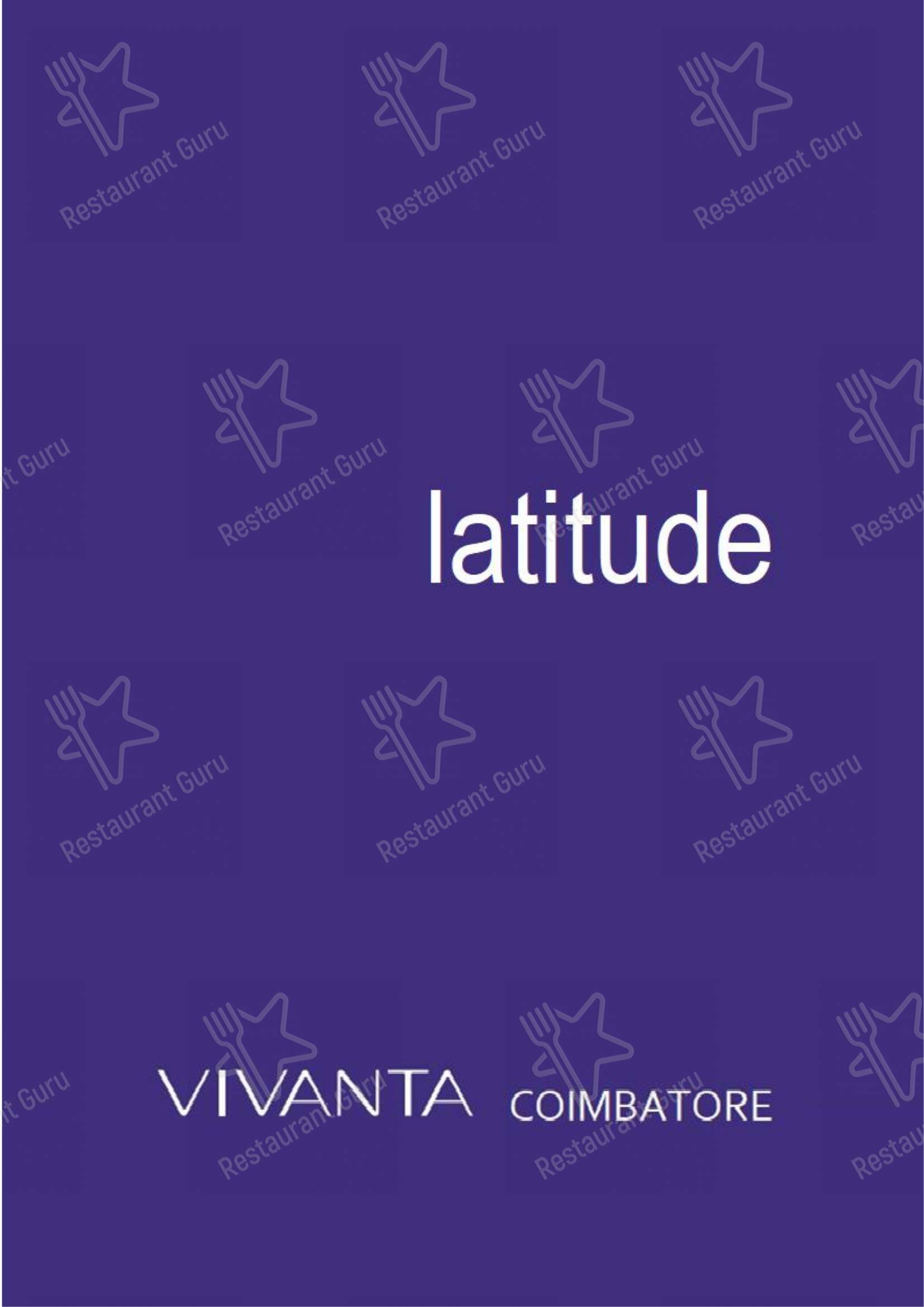 Latitude Restaurant - Vivanta Coimbatore in Coimbatore - Menu