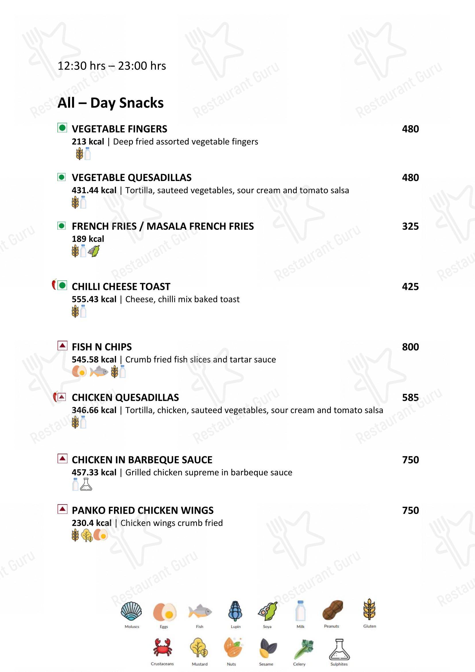 Menu for Latitude Restaurant - Vivanta Coimbatore in Coimbatore