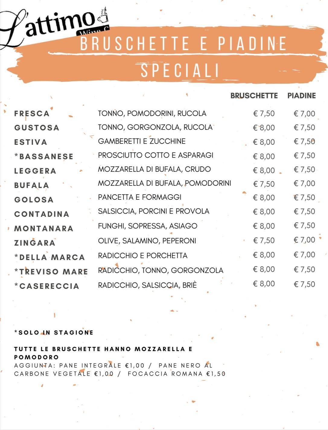 Menu di L'attimo 