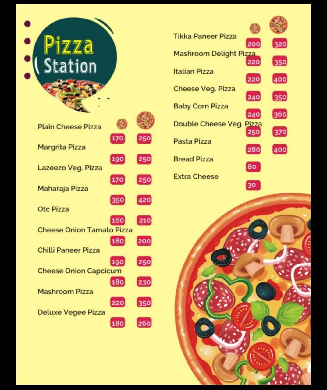 Laziz Pizza, Caterers and Events menu