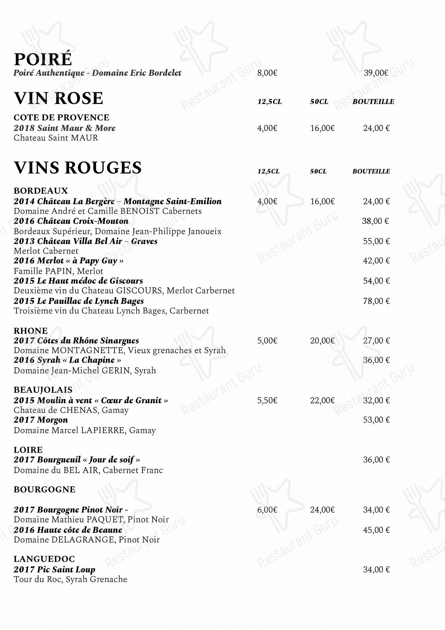 Colvert dans Paris - Breakfast Menu