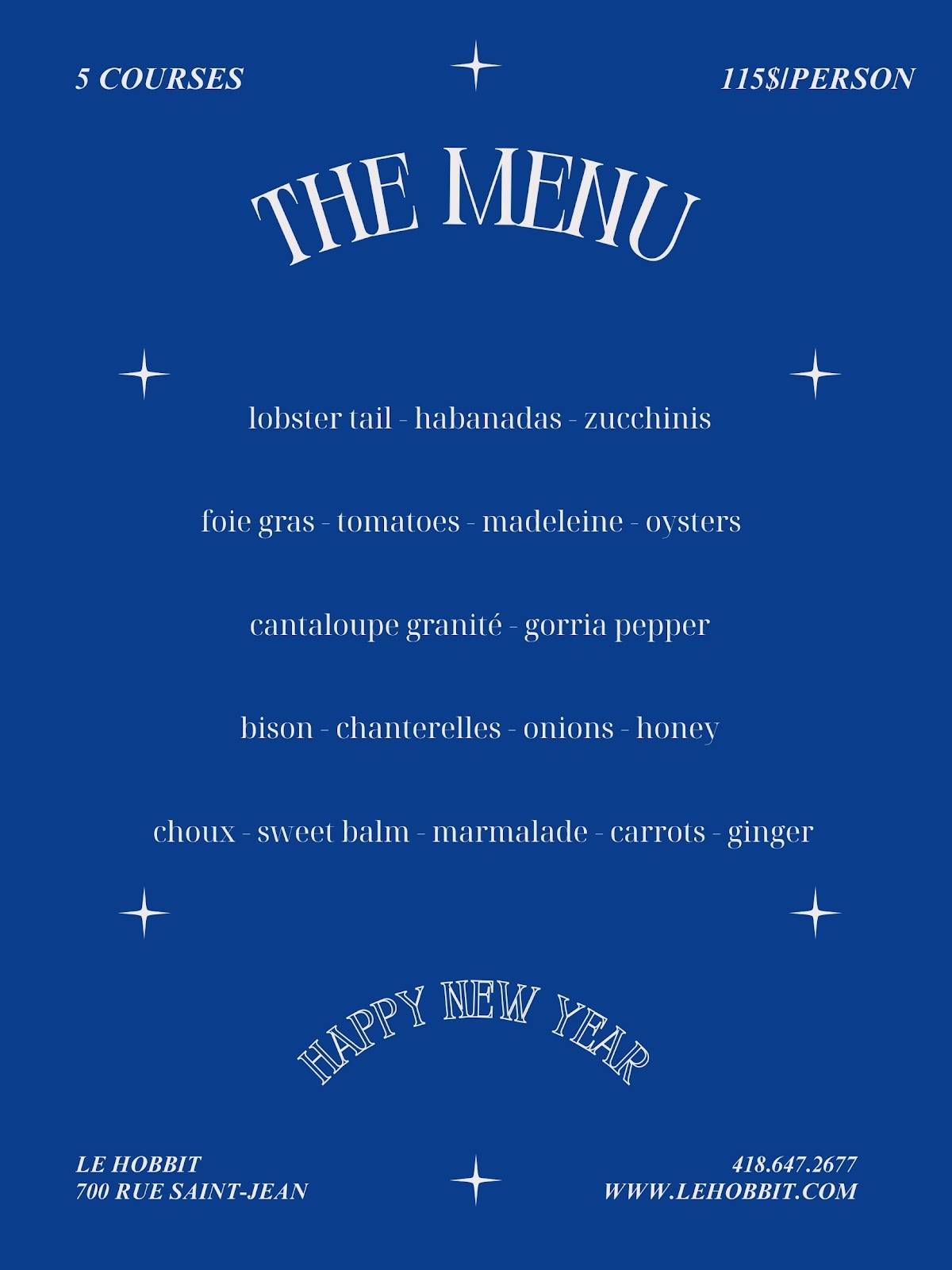 Menu de Le Hobbit