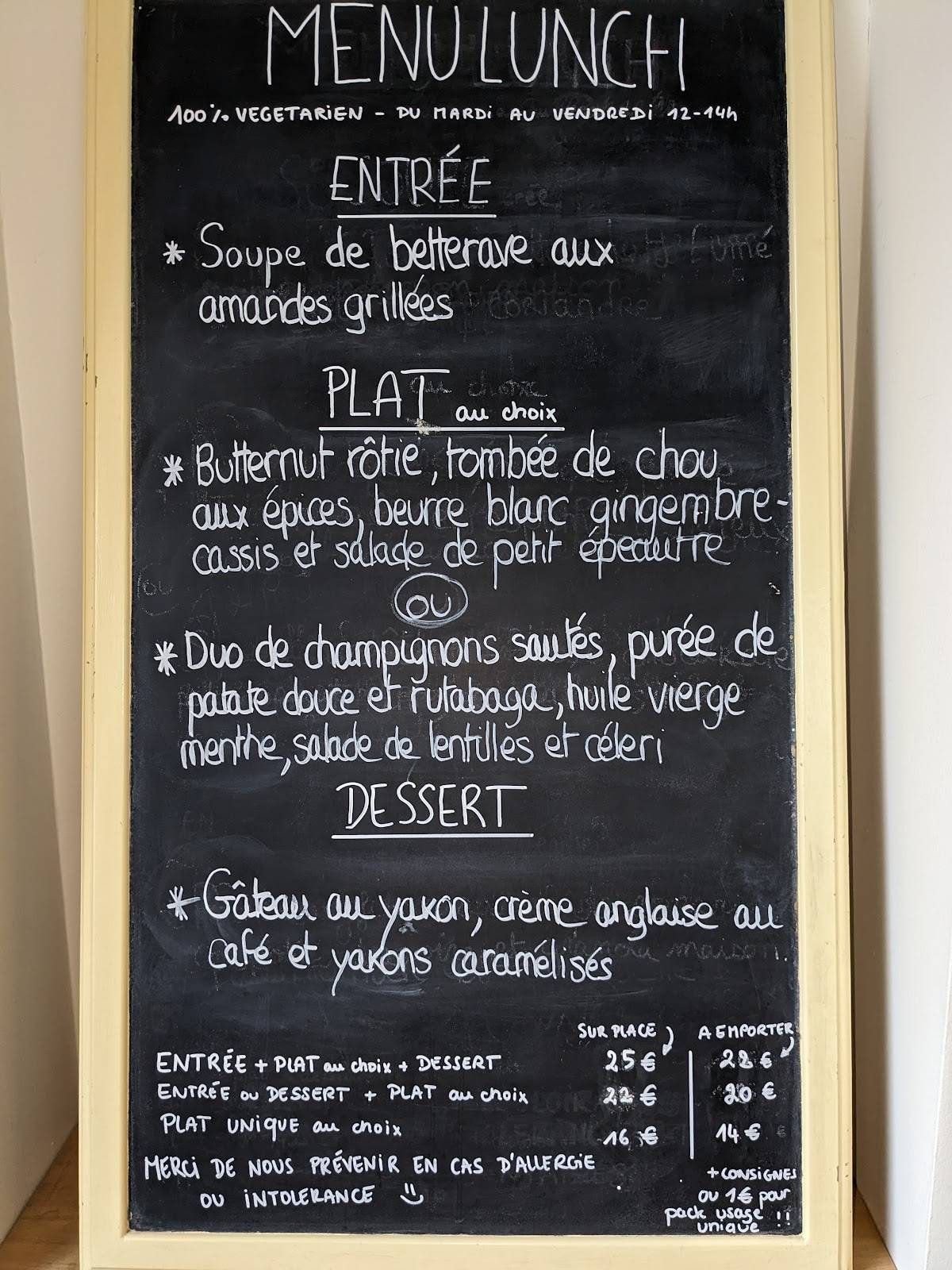Menu de Le Local Bxl