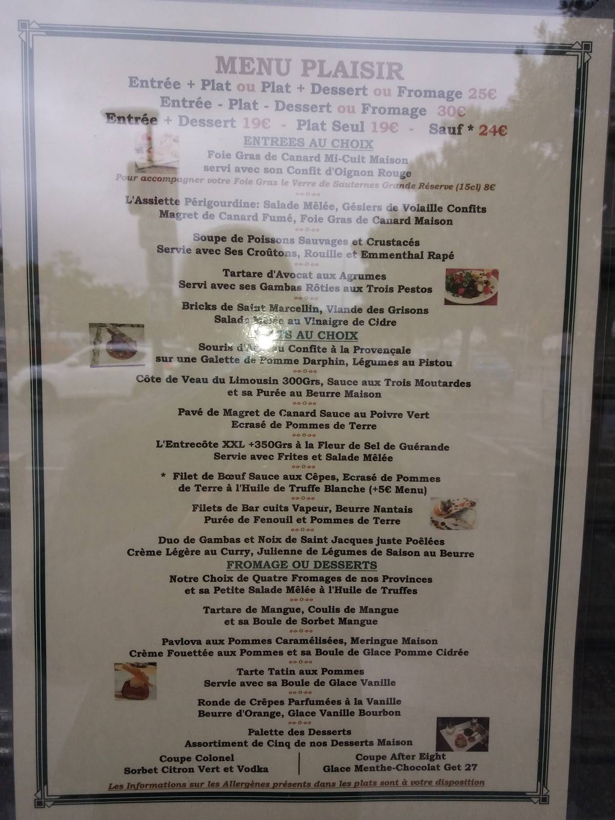 Menu de LE LOUIS XIII