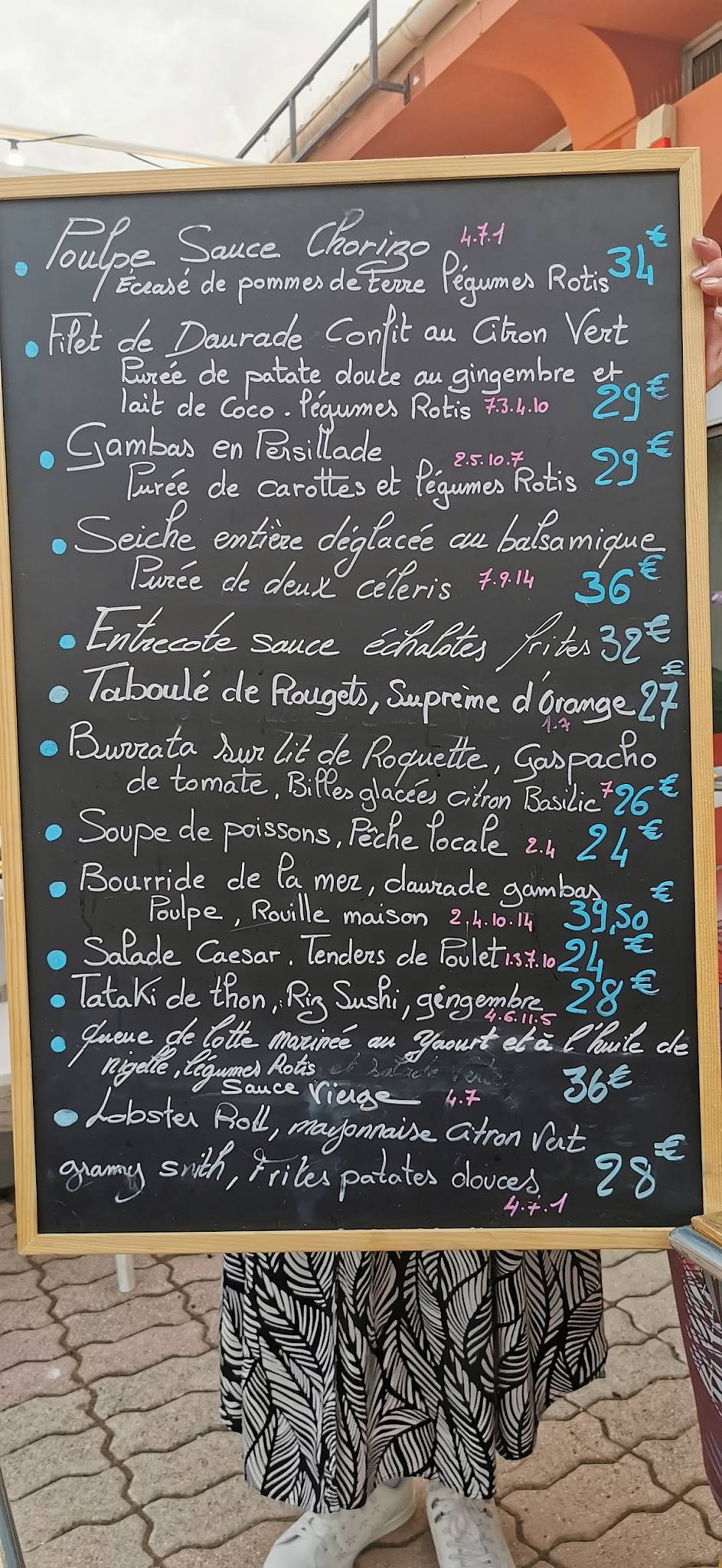 Menu de Le Pescadou