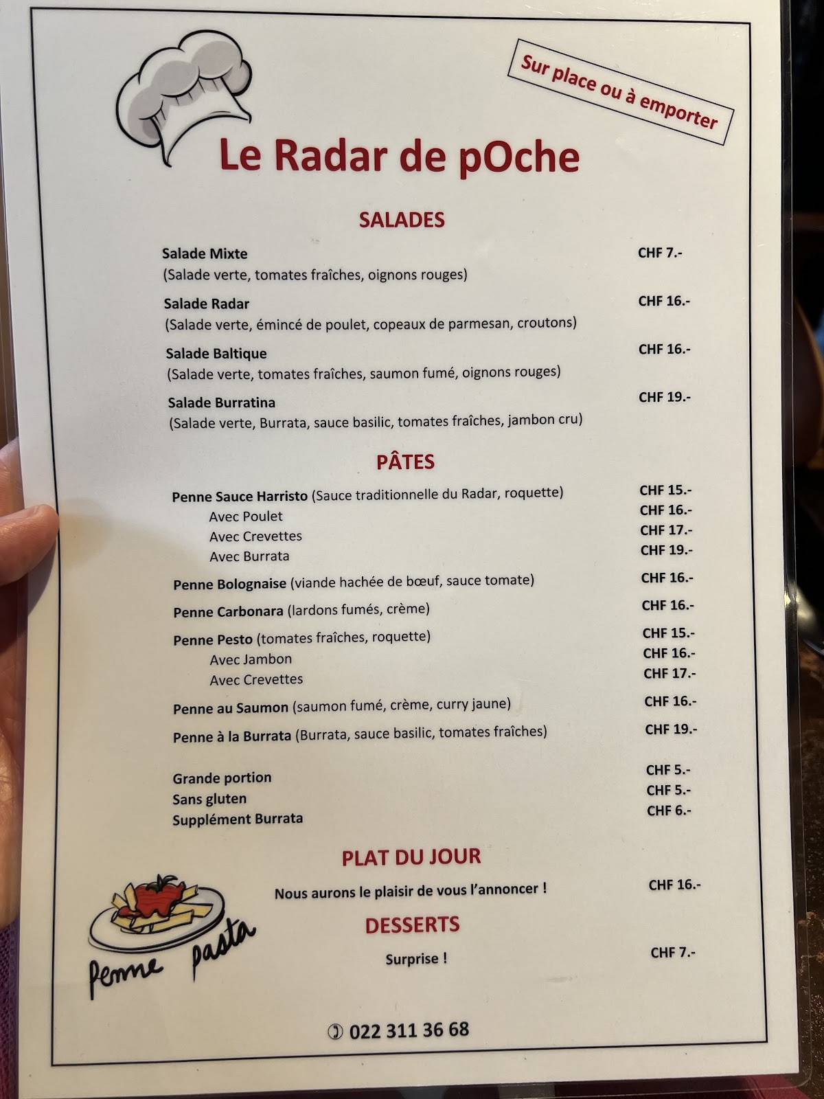 Menu di Le Radar de pOche 