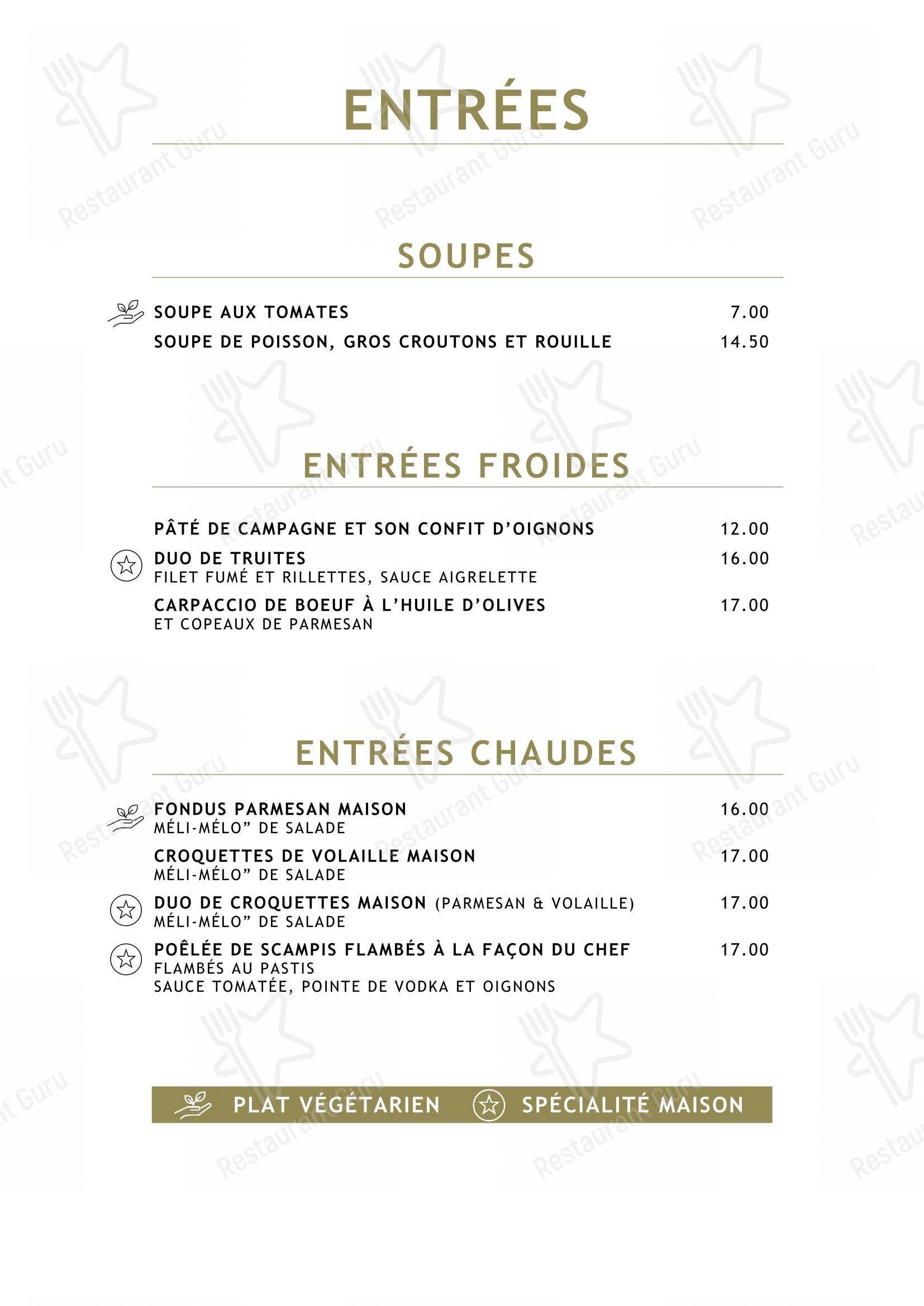 Lunch Menu pour Le Vert de Pommier dans Stoumont