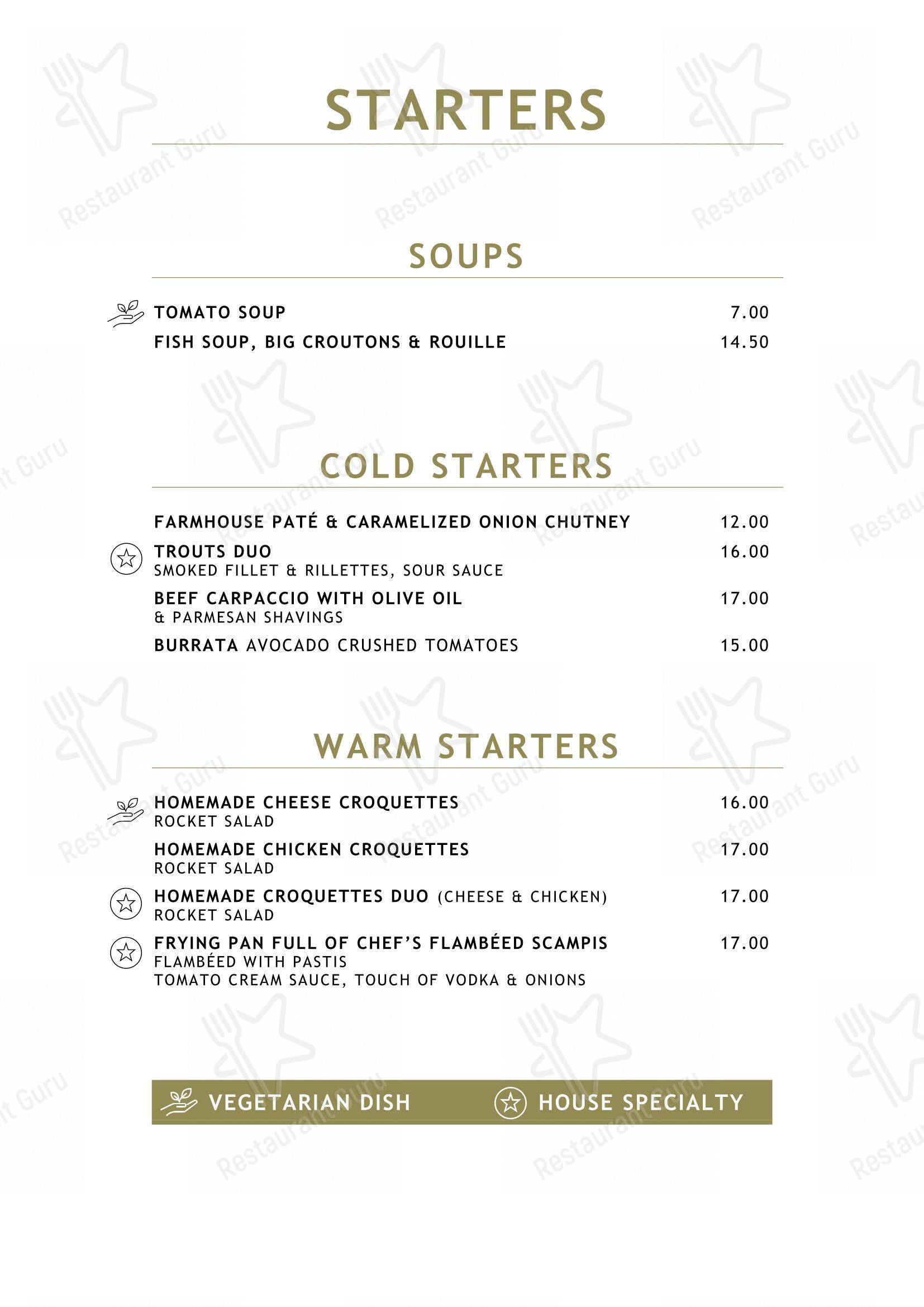 Lunch Menu pour Le Vert de Pommier dans Stoumont