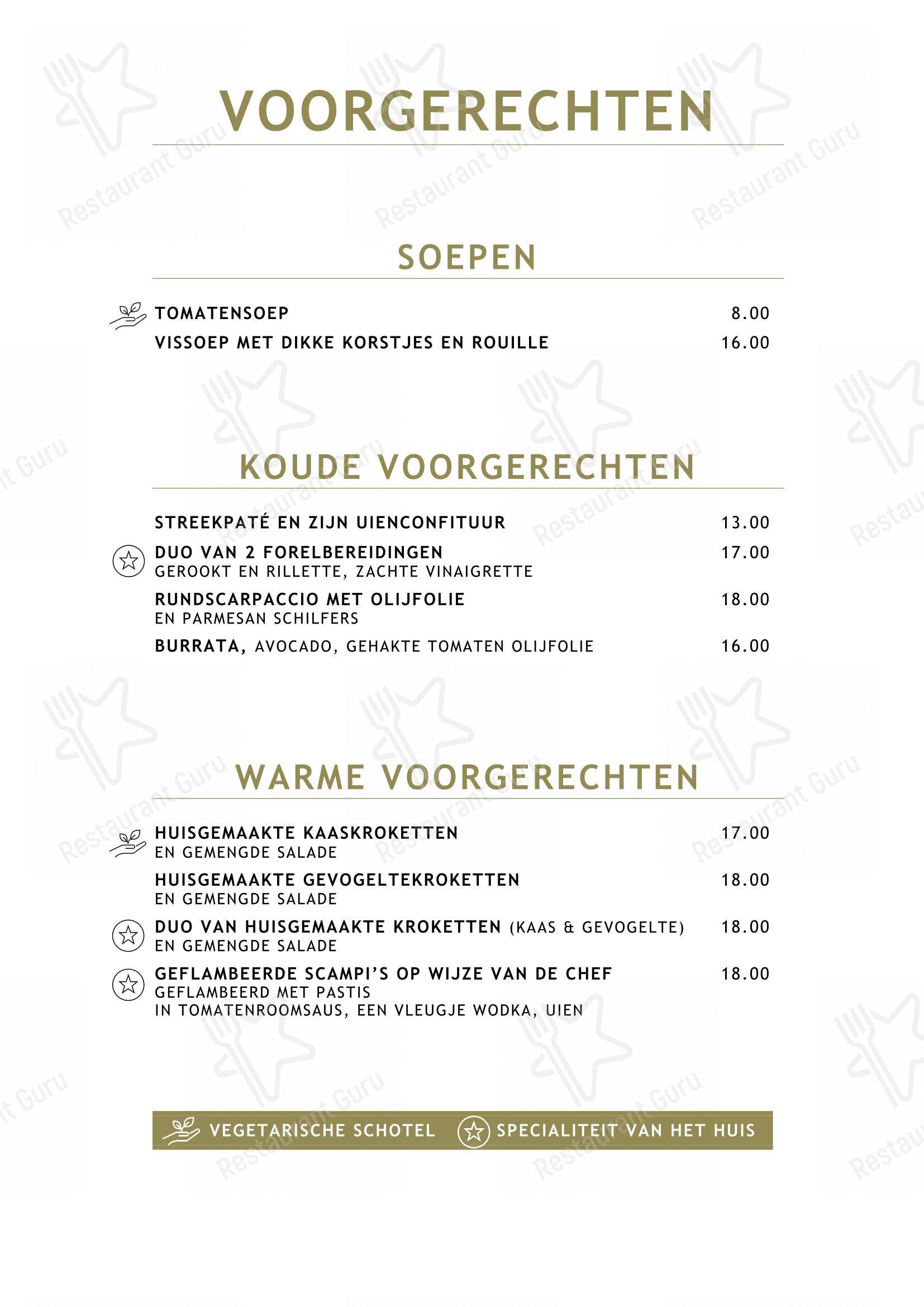 Menu pour Le Vert de Pommier - Menu bar