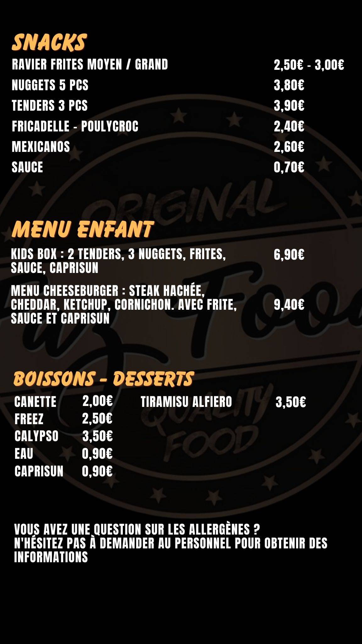Menu de Faz Food