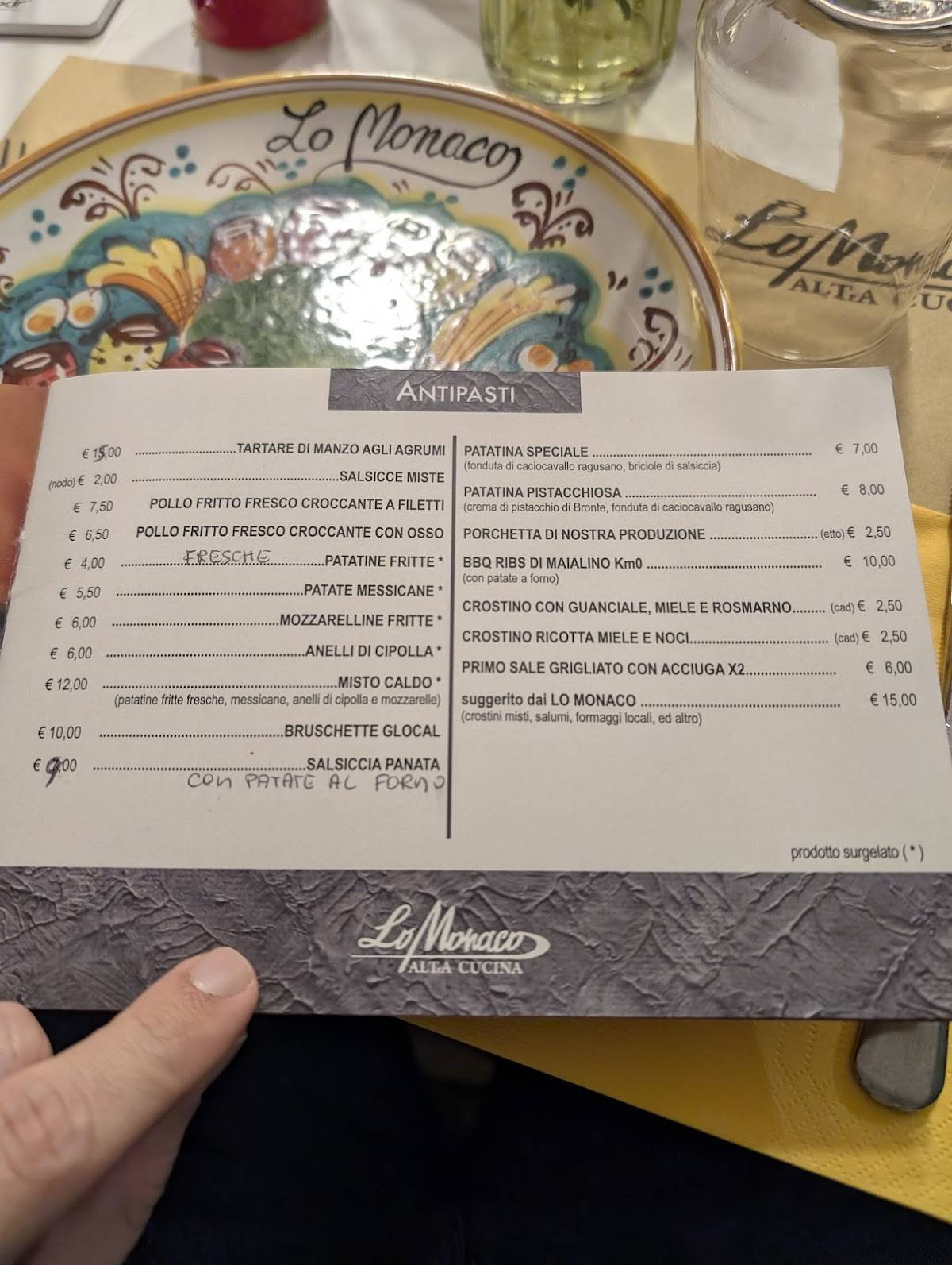 Menu de Lo Monaco Altra Cucina