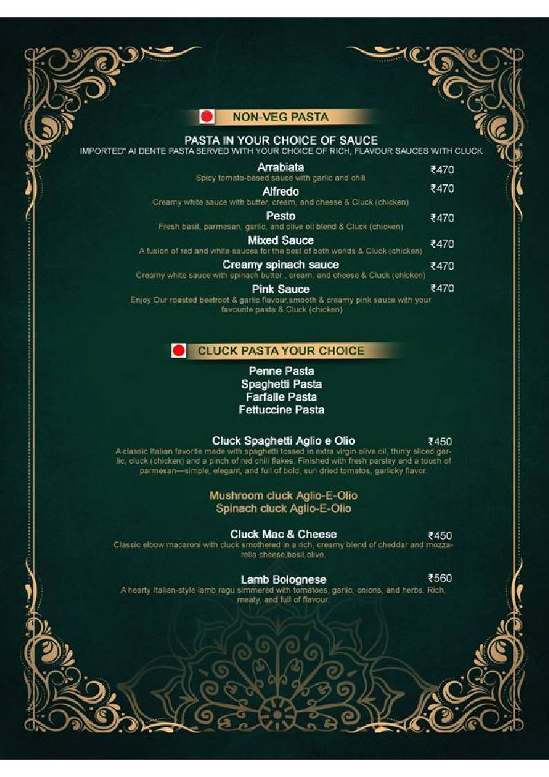 London Coffee Club (A unit of the wales), Agra menu