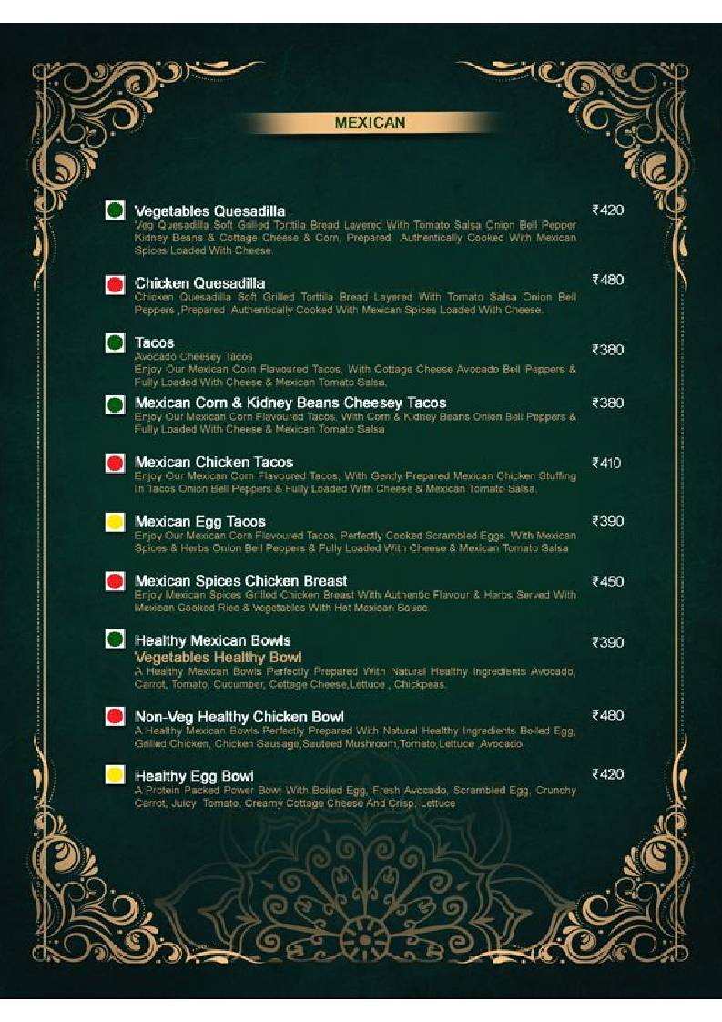 London Coffee Club (A unit of the wales), Agra menu