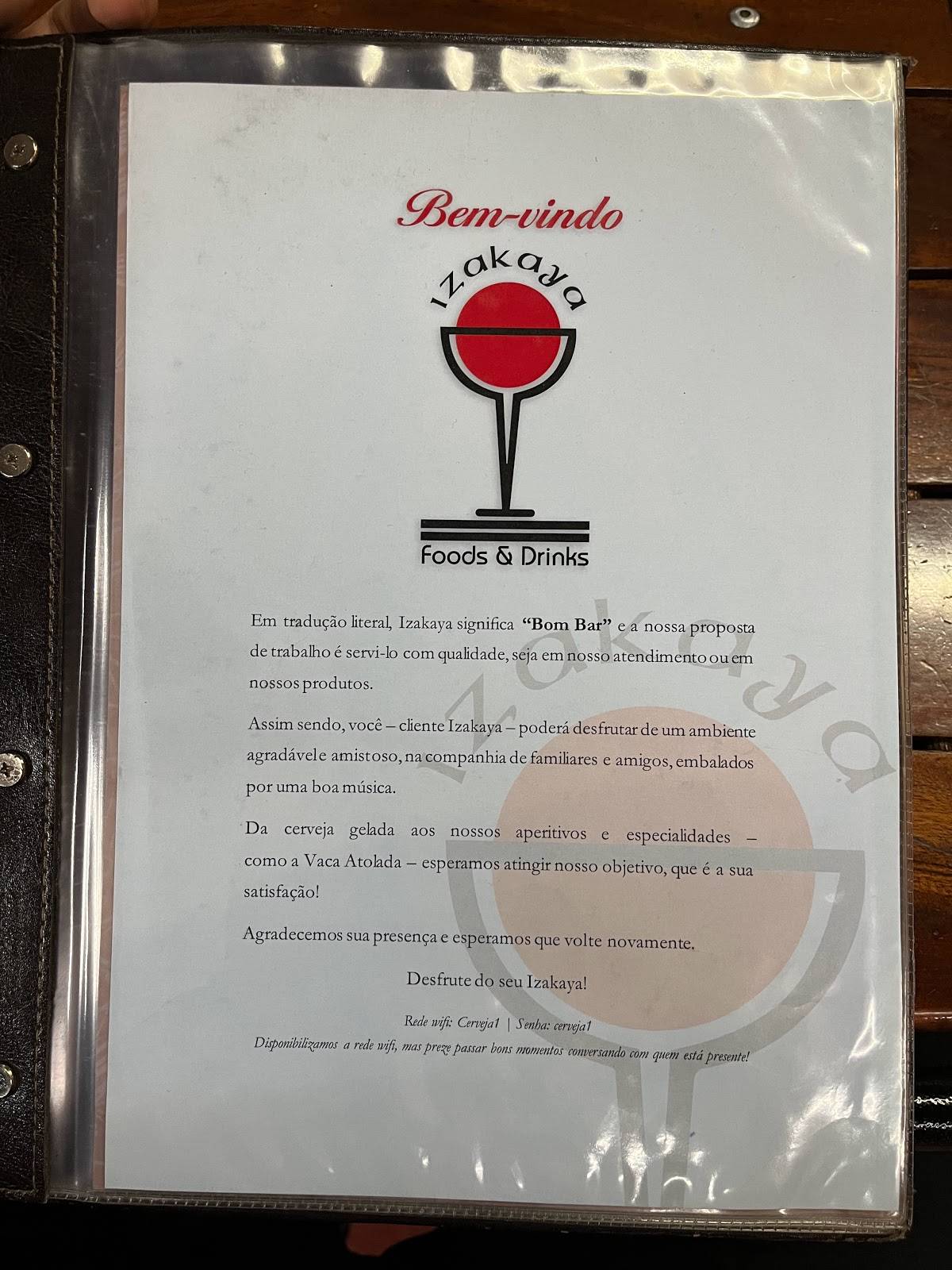 Izakaya Foods & Drinks cardápio