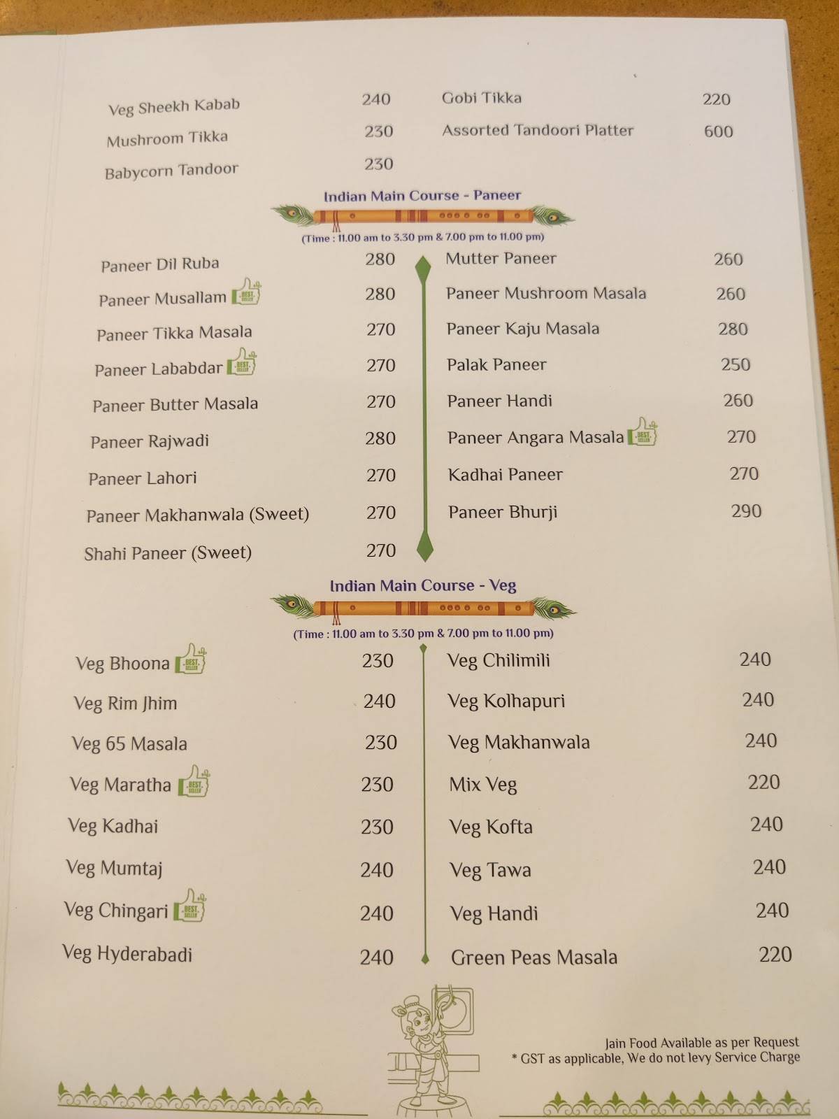 Menu at Hotel Dakkhan Wada, Loni Kalbhor