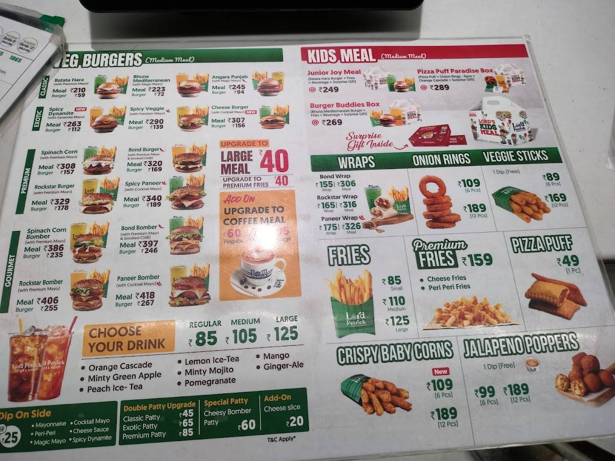 Lord Petrick Coffee & Burger-Prahlad Nagar, Ahmedabad menu