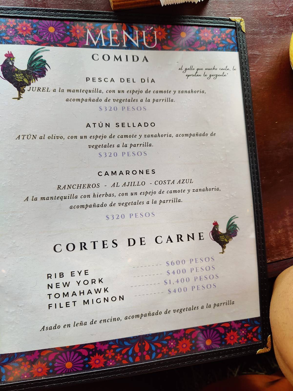 Carta Del Restaurante Los Portales Del Garc a Mexico