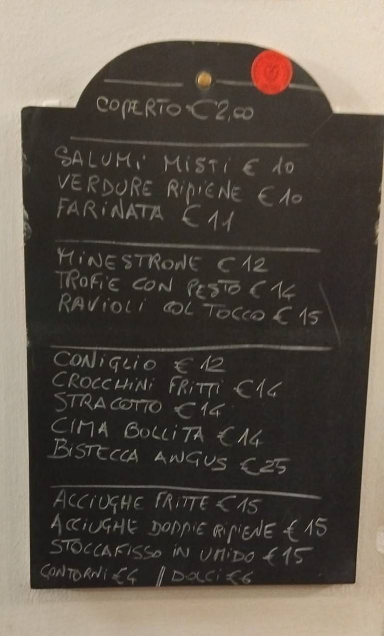 Menu di Osteria Luchin 