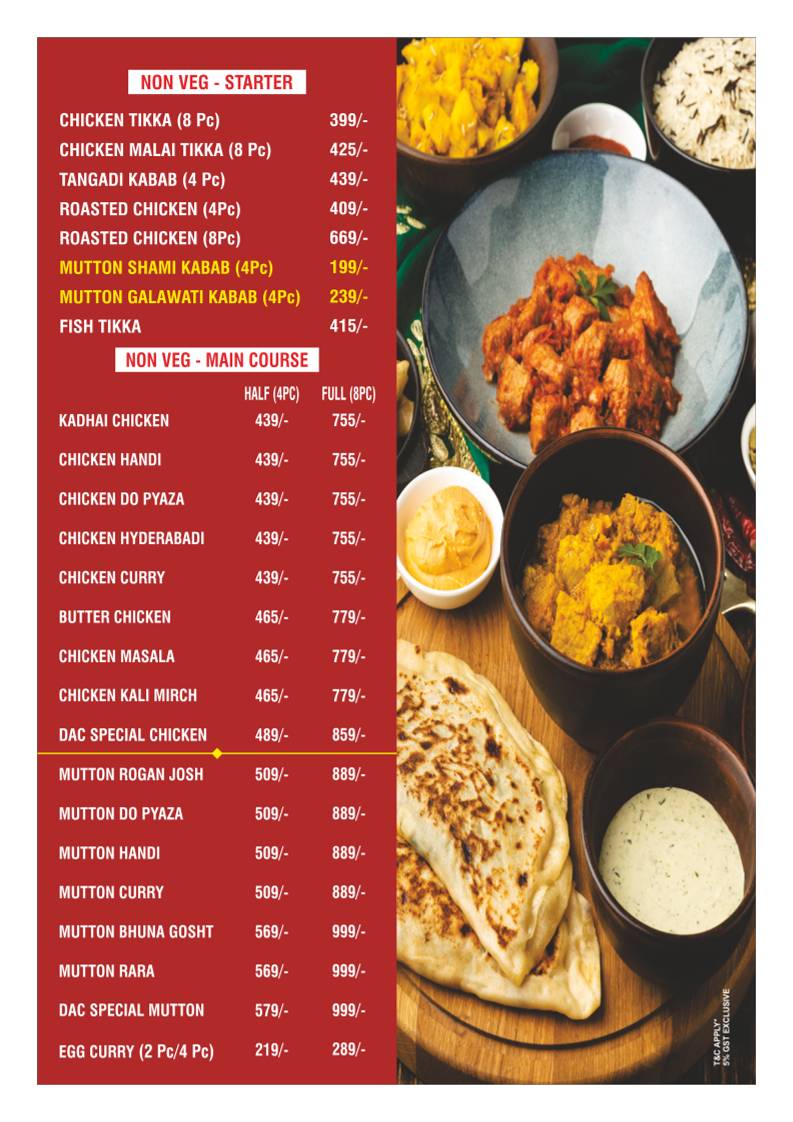 Dream Art Cafe Banquet & Restaurant - Jankipuram menu