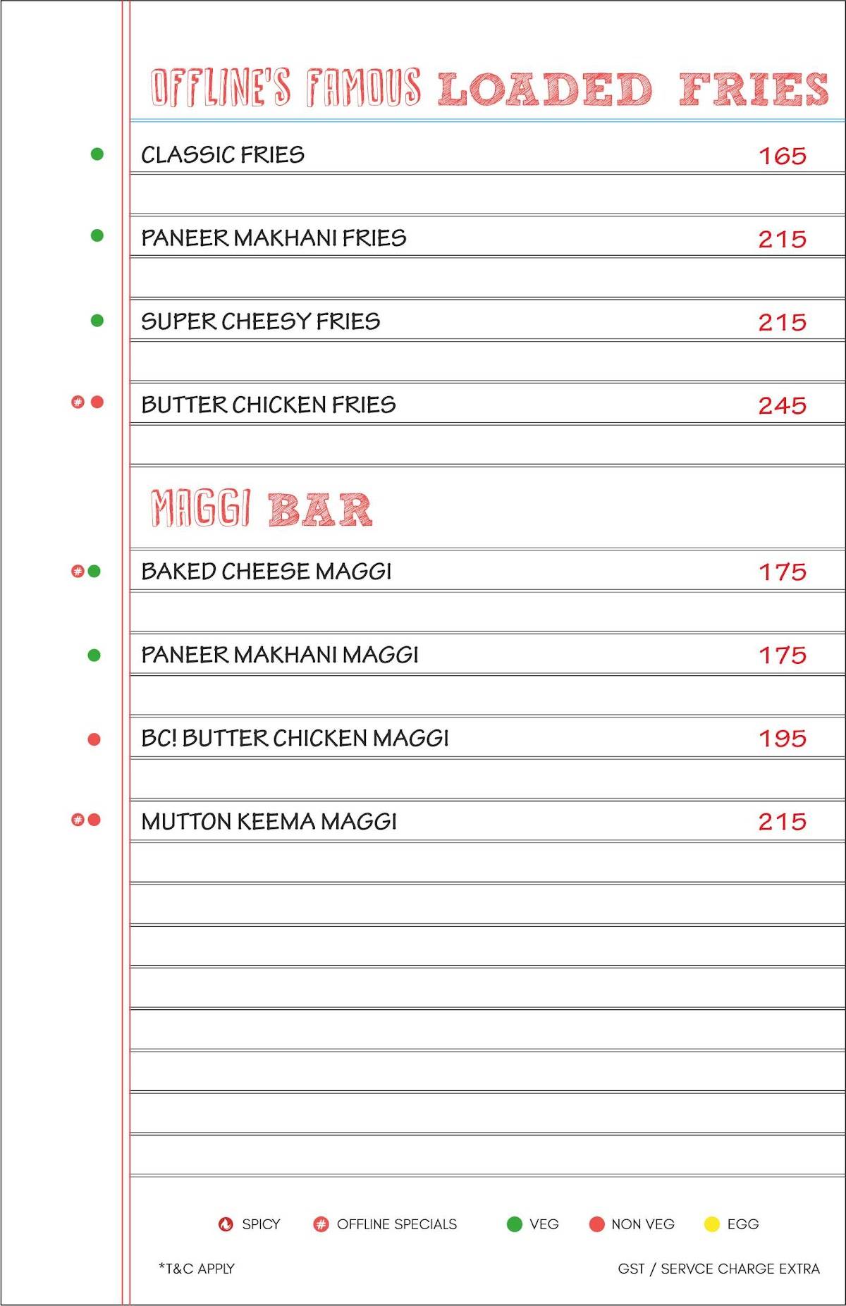 Offline Cafe Lucknow menu