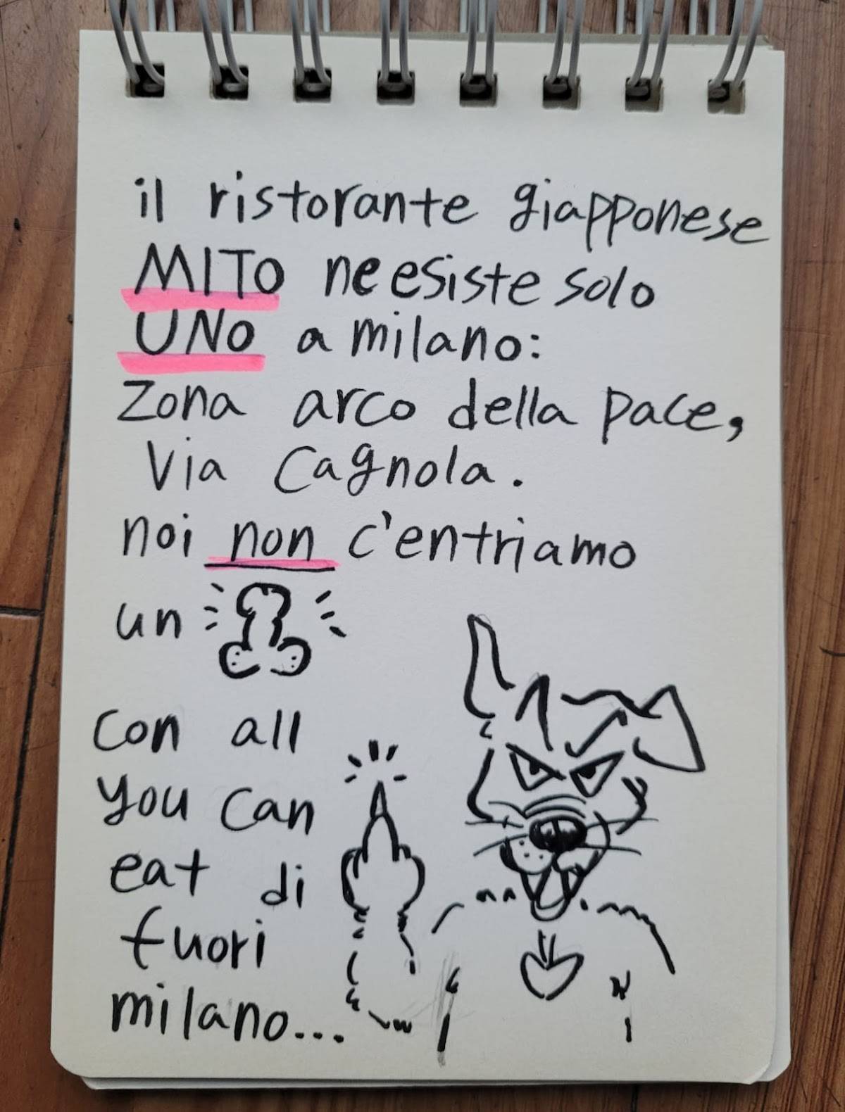 Menu di MITO - ARCO DELLA PACE MILANO 