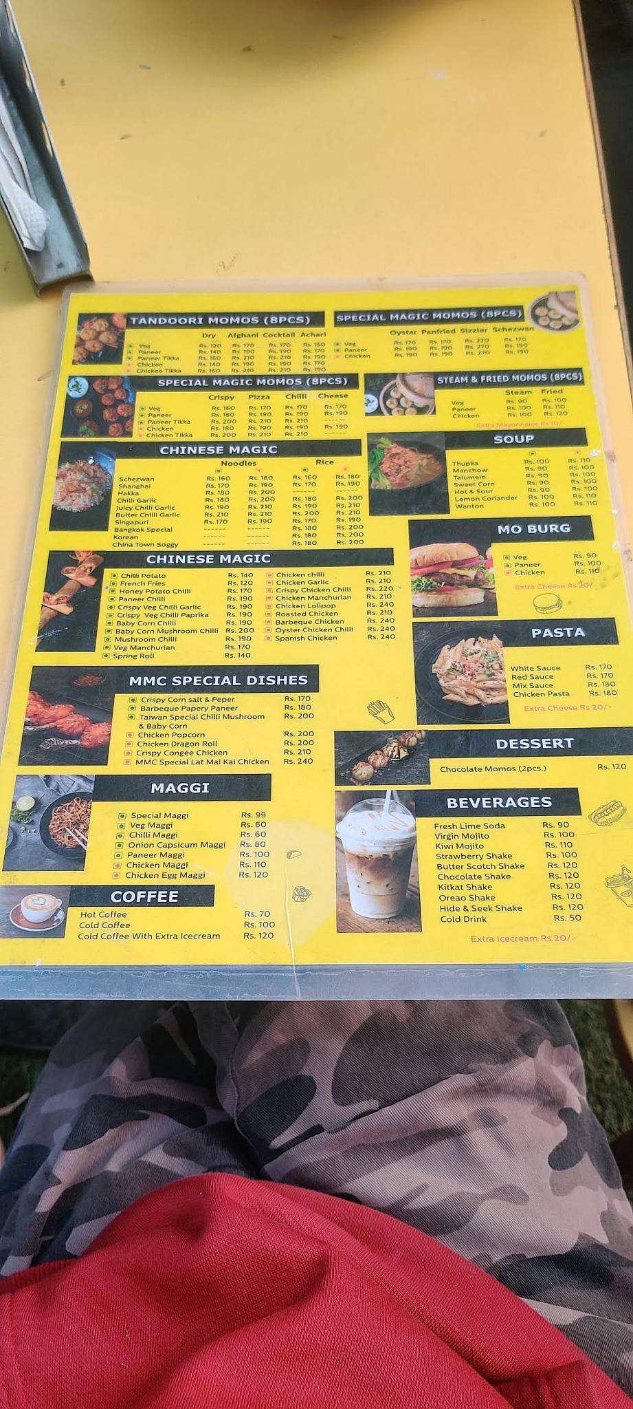 MOMO MAGIC CAFE menu