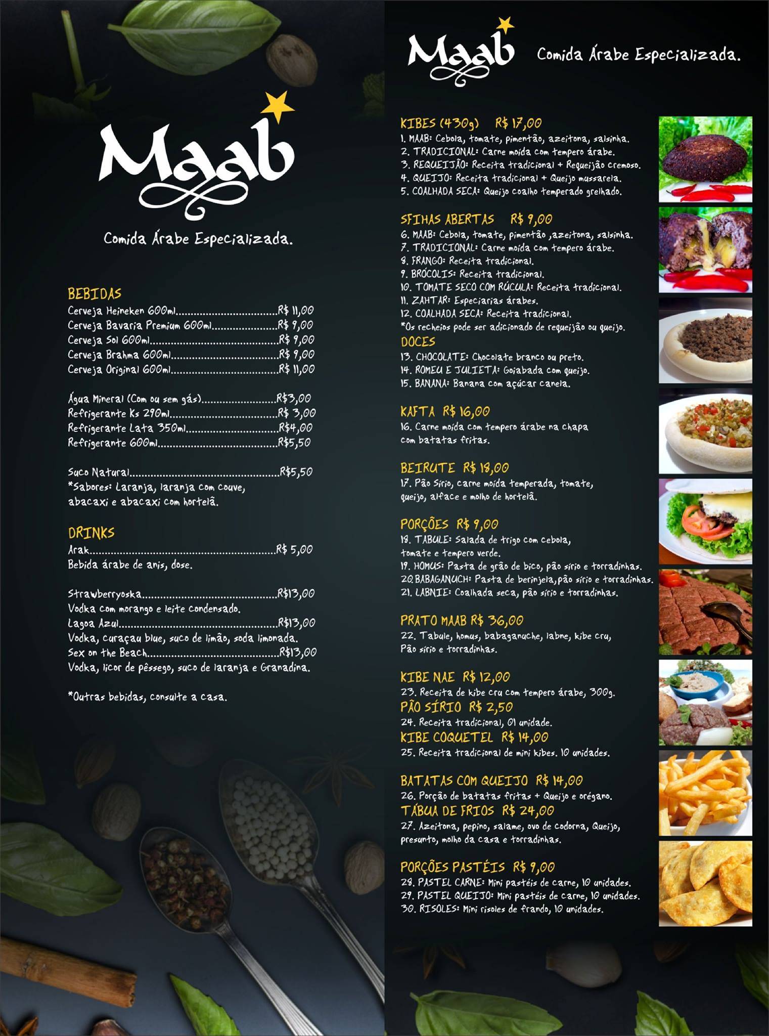 Maab Restaurante cardápio