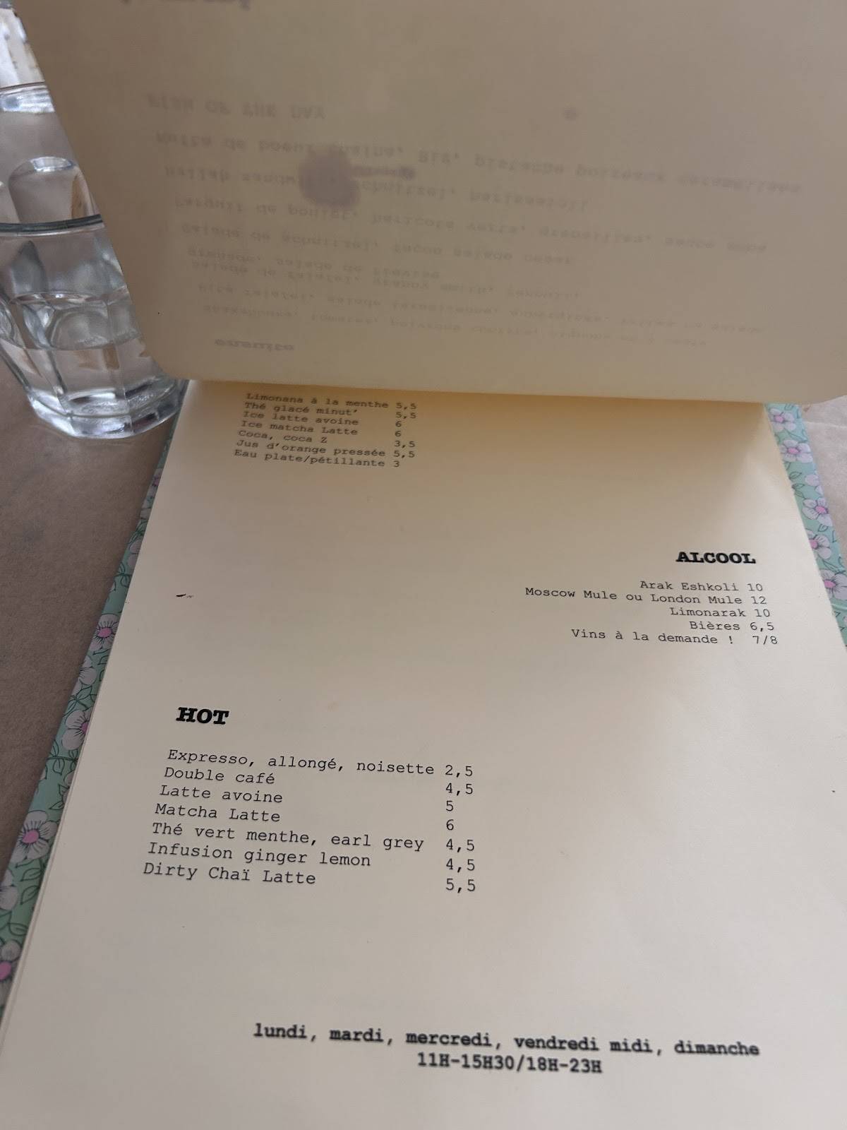 Menu de Maafim
