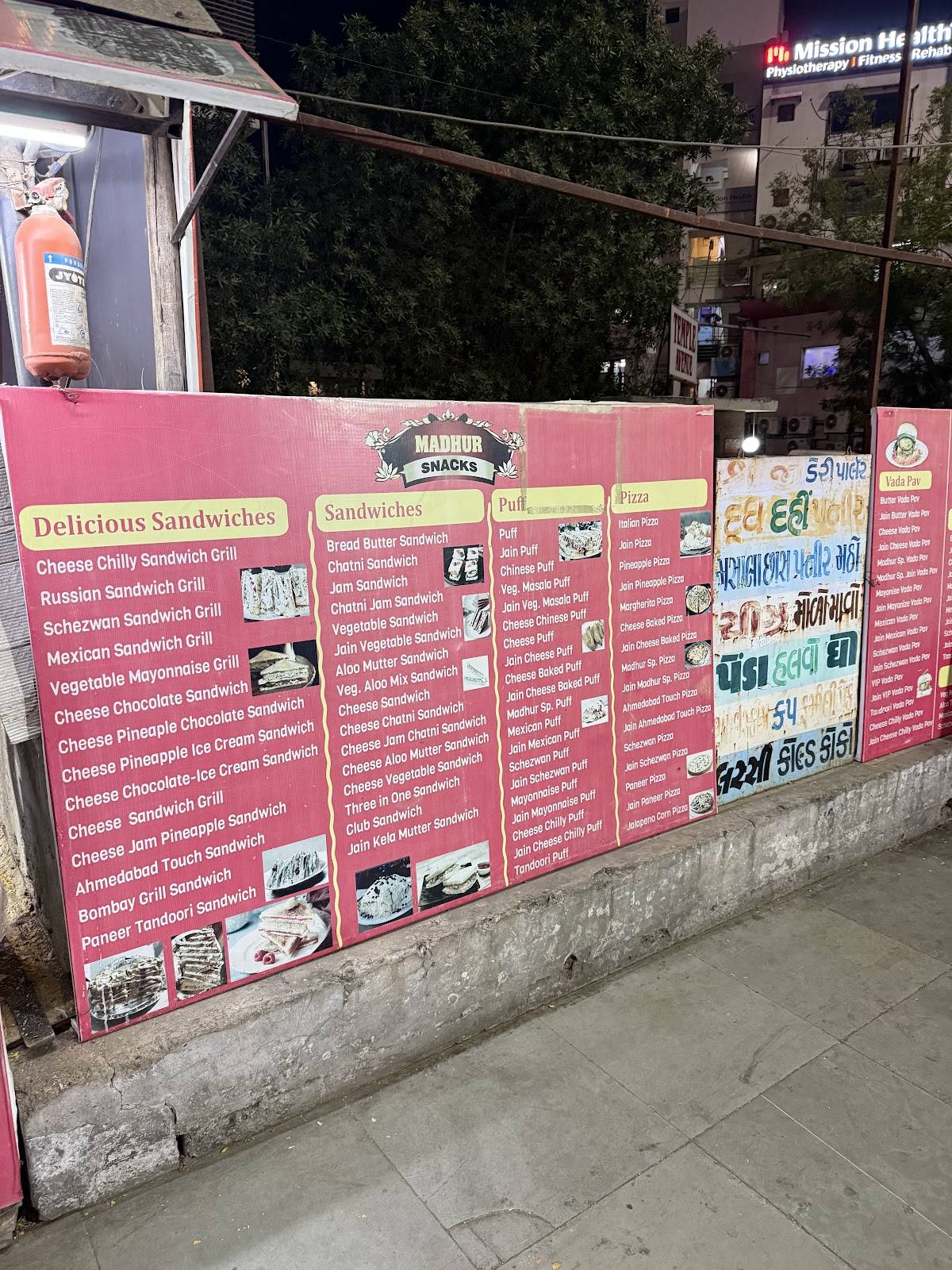 Madhur Snacks menu