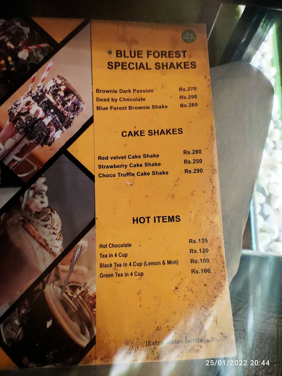 BLUE FOREST CAFE menu