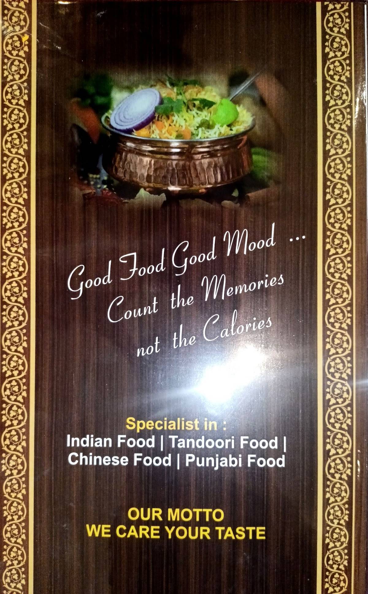 Mahendra family dhaba menu