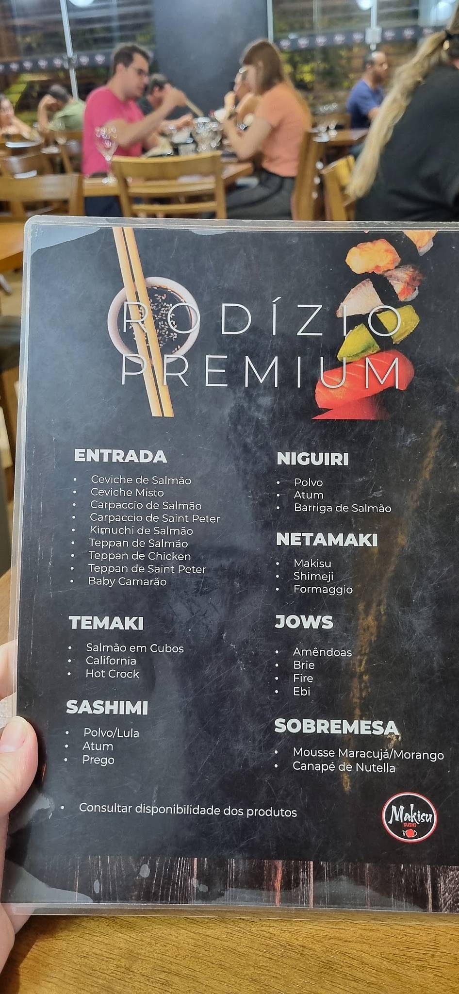Makisu Sushi cardápio