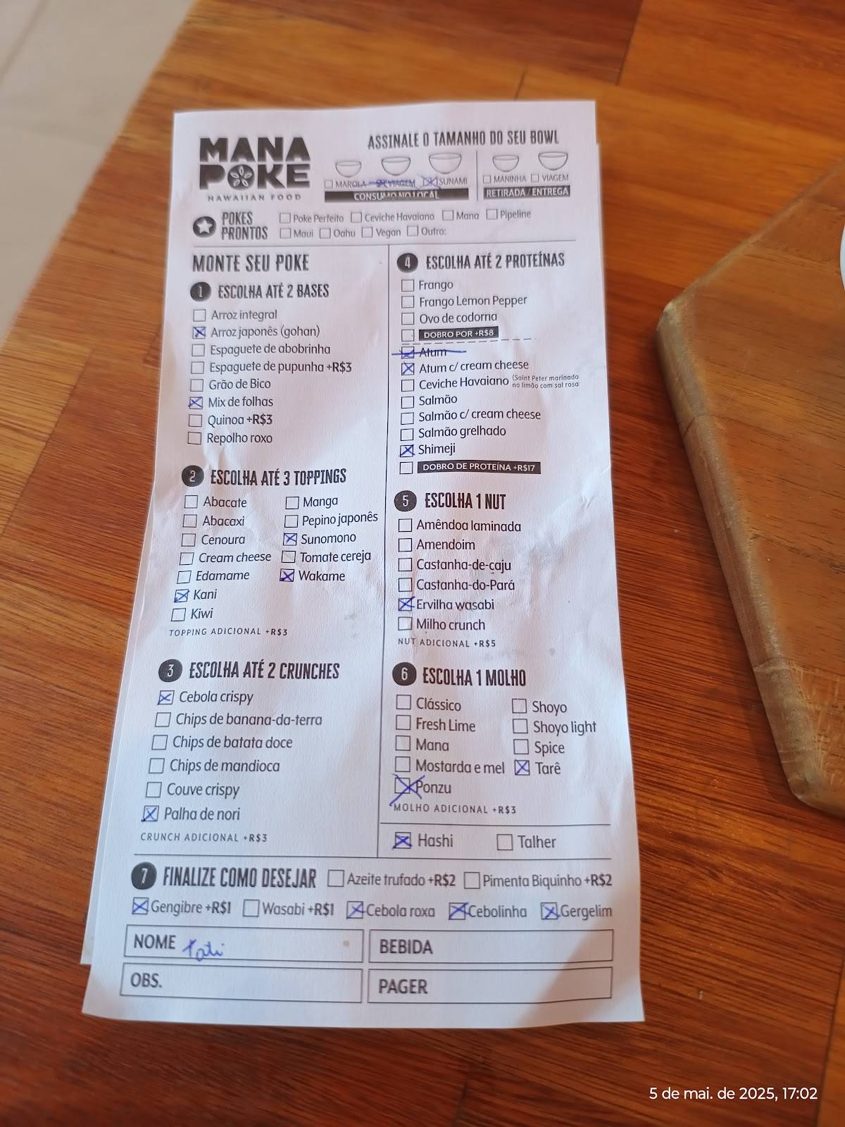 Mana Poke Jundiaí cardápio