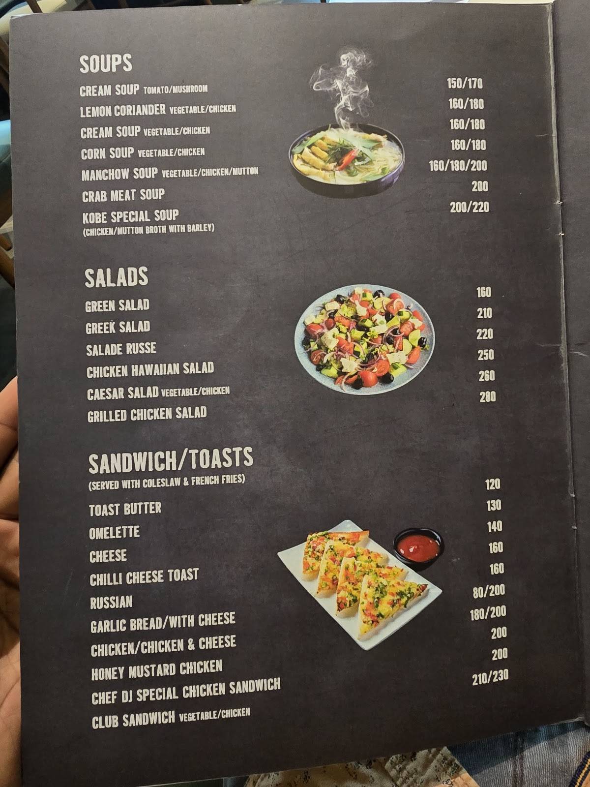 Kobe Sizzlers Mak Mall menu