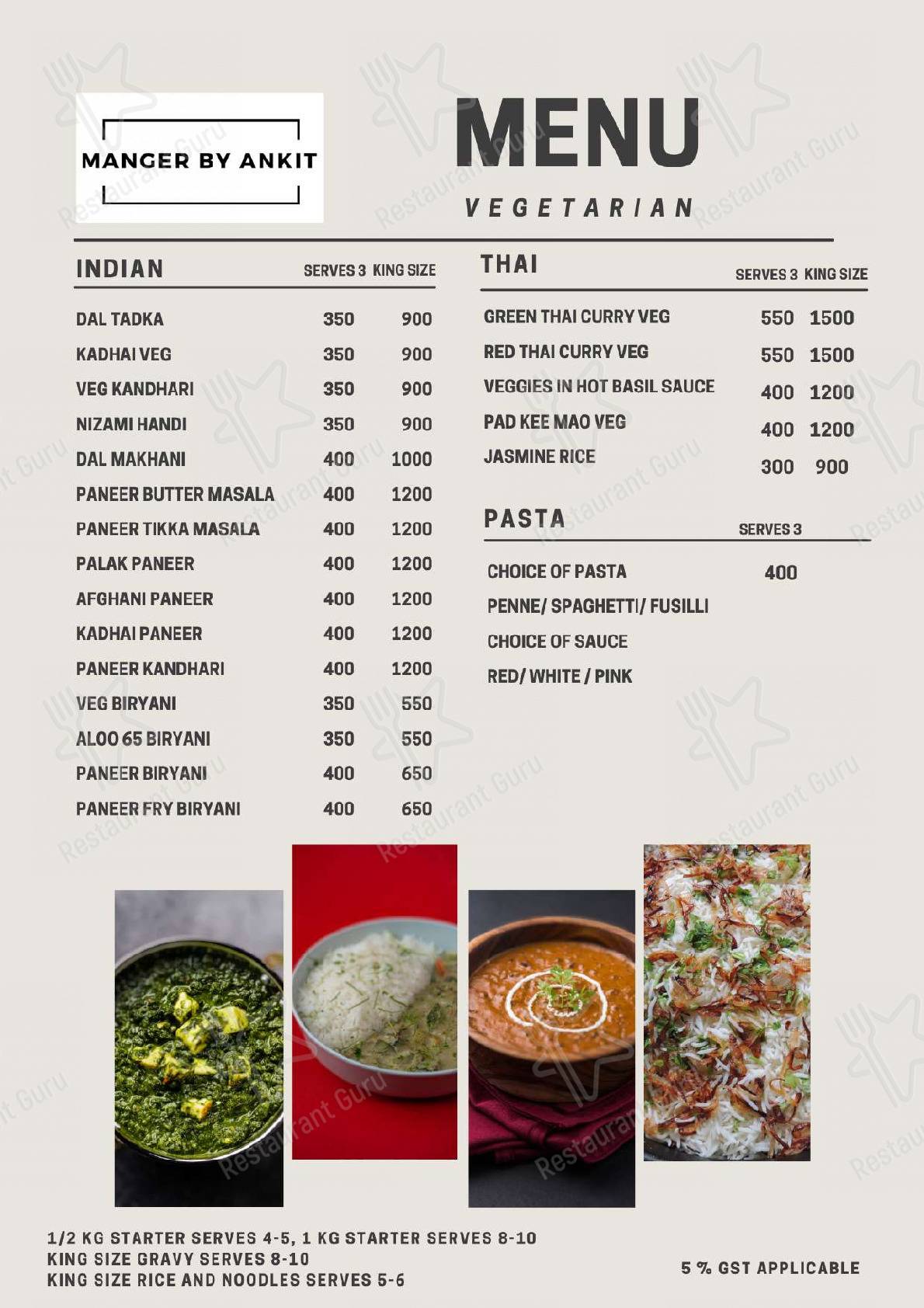 Manger by Ankit menu - meals and drinks