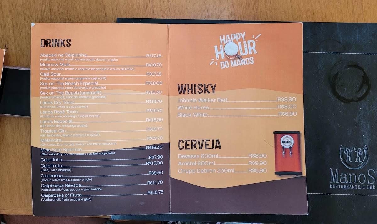 Manos Restaurante e Bar cardápio