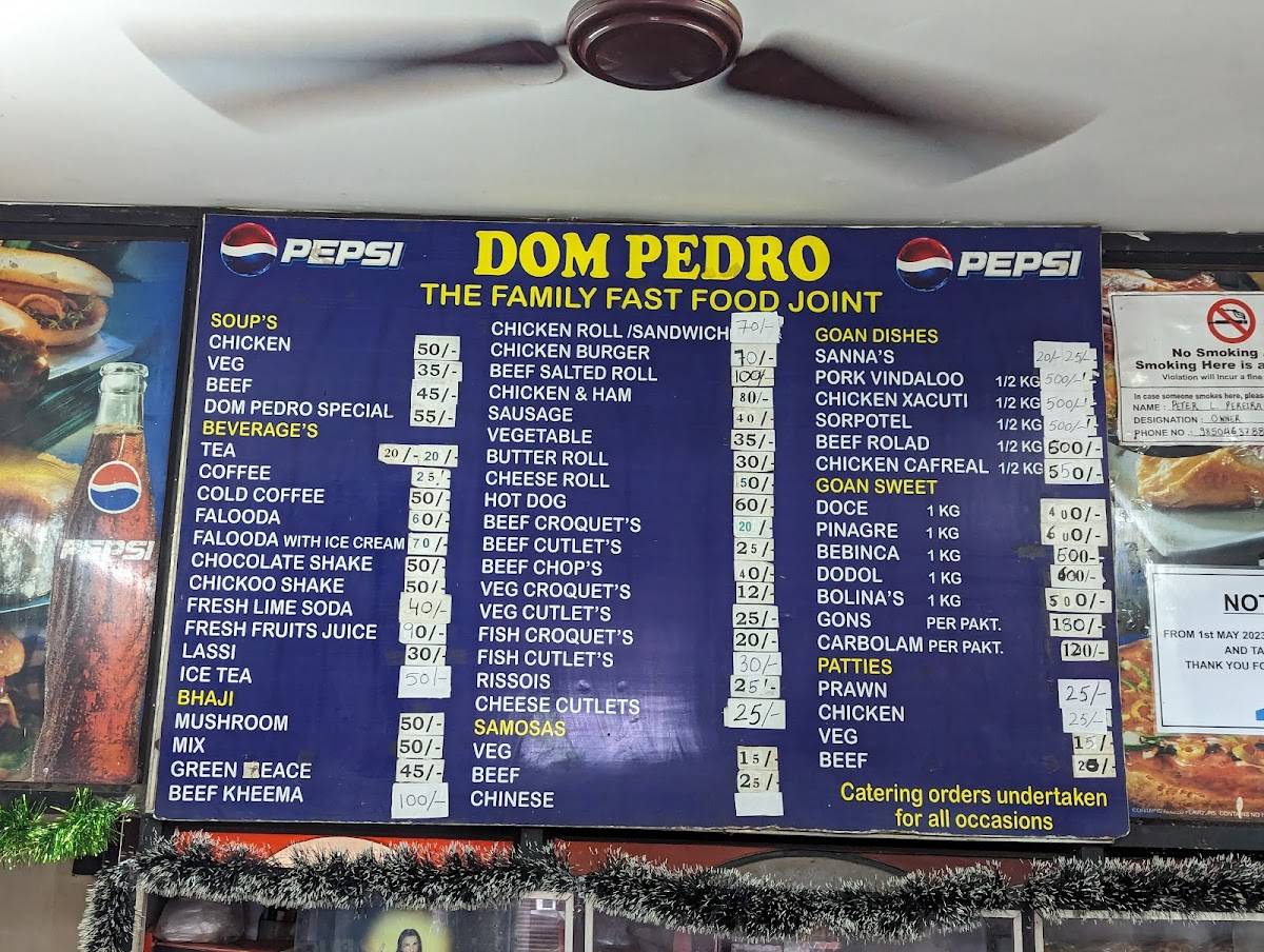 Dom Pedro menu