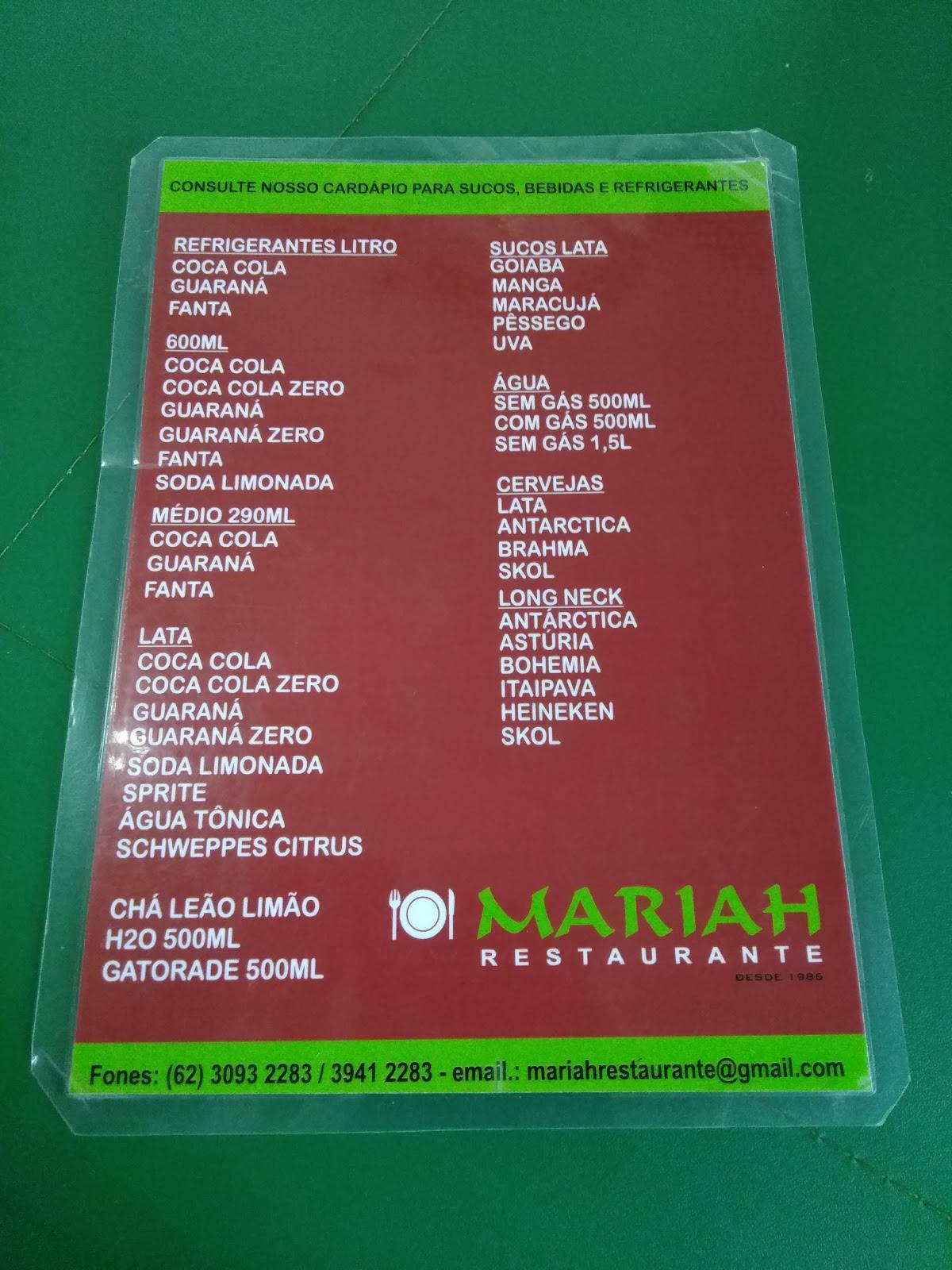 Mariah Restaurante - Self Service, Almoco!! cardápio