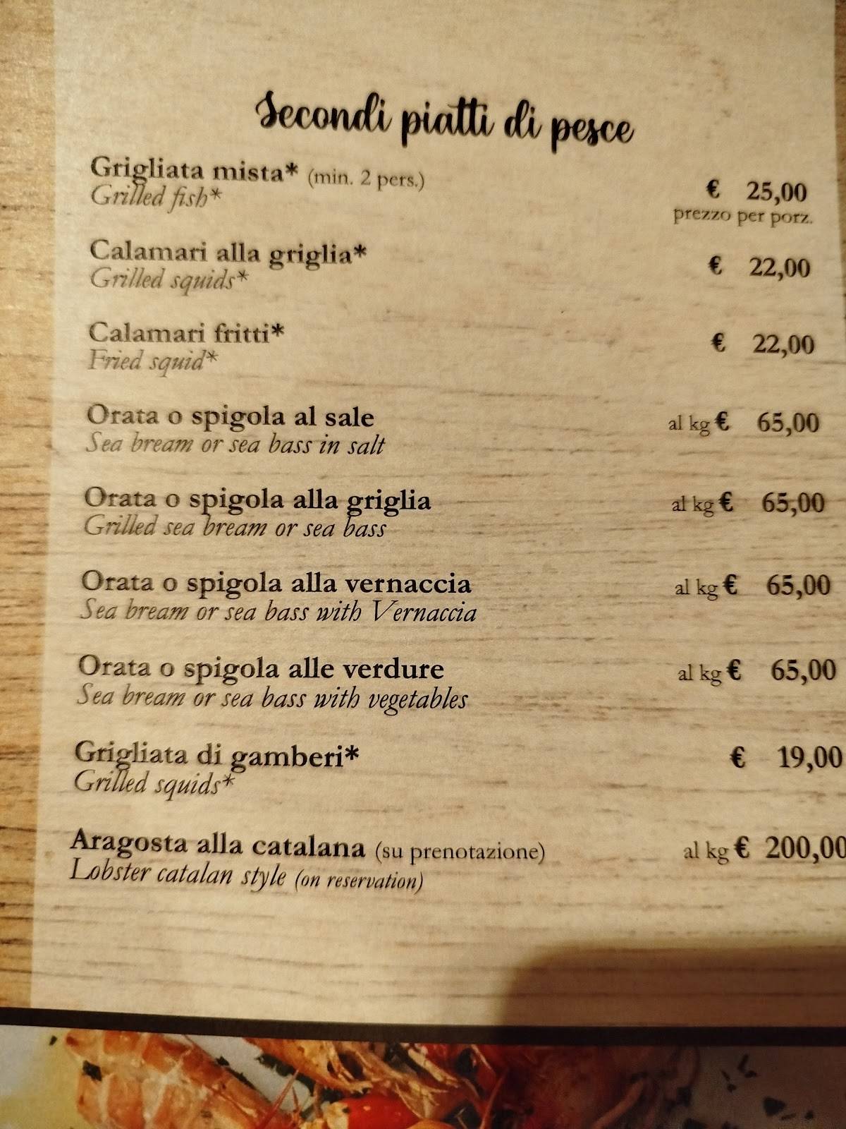 Menu di Ristorante Sa Runda Olbia 